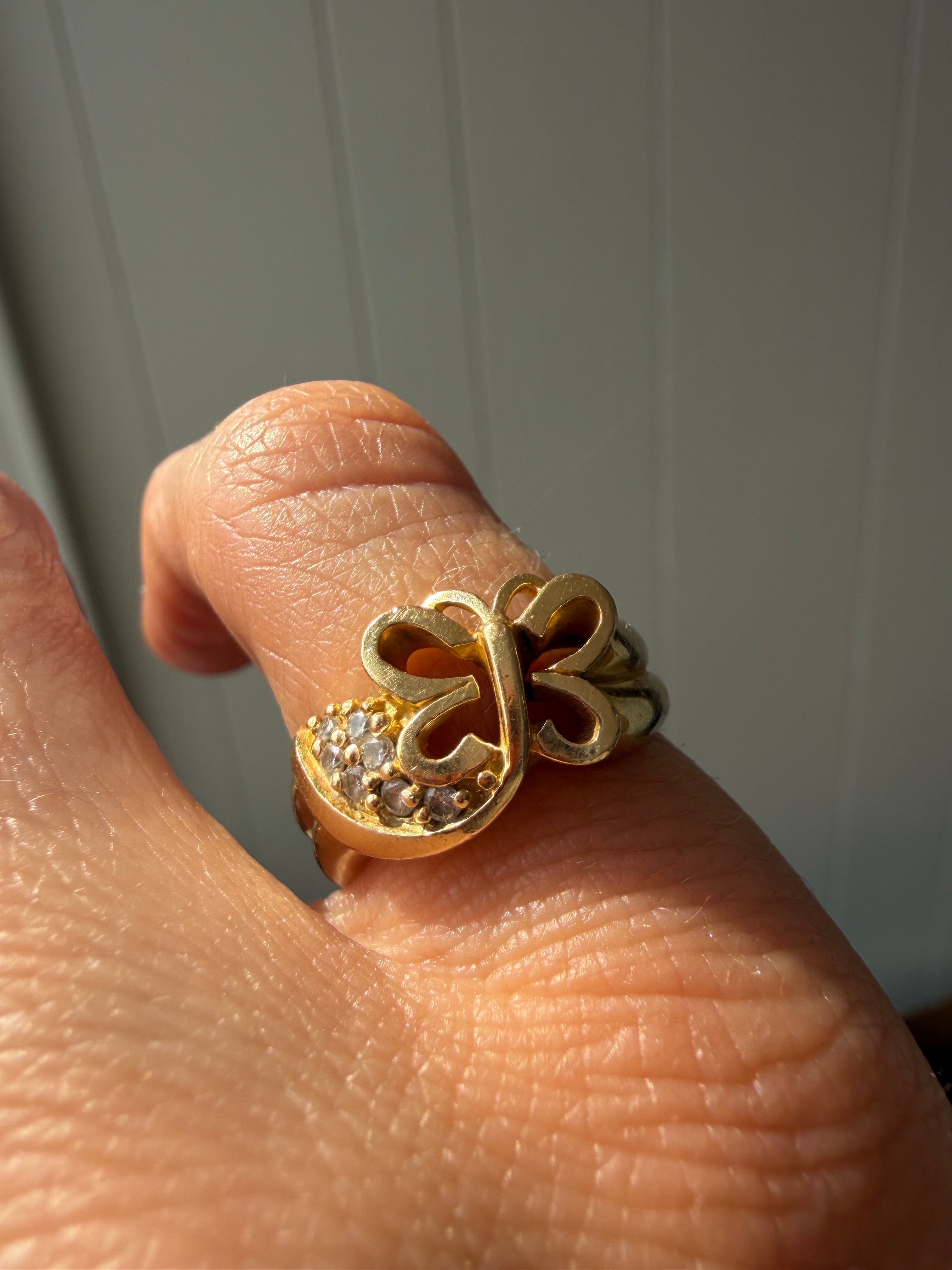 butterfly diamond ring