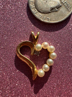 pearl and gold heart pendant