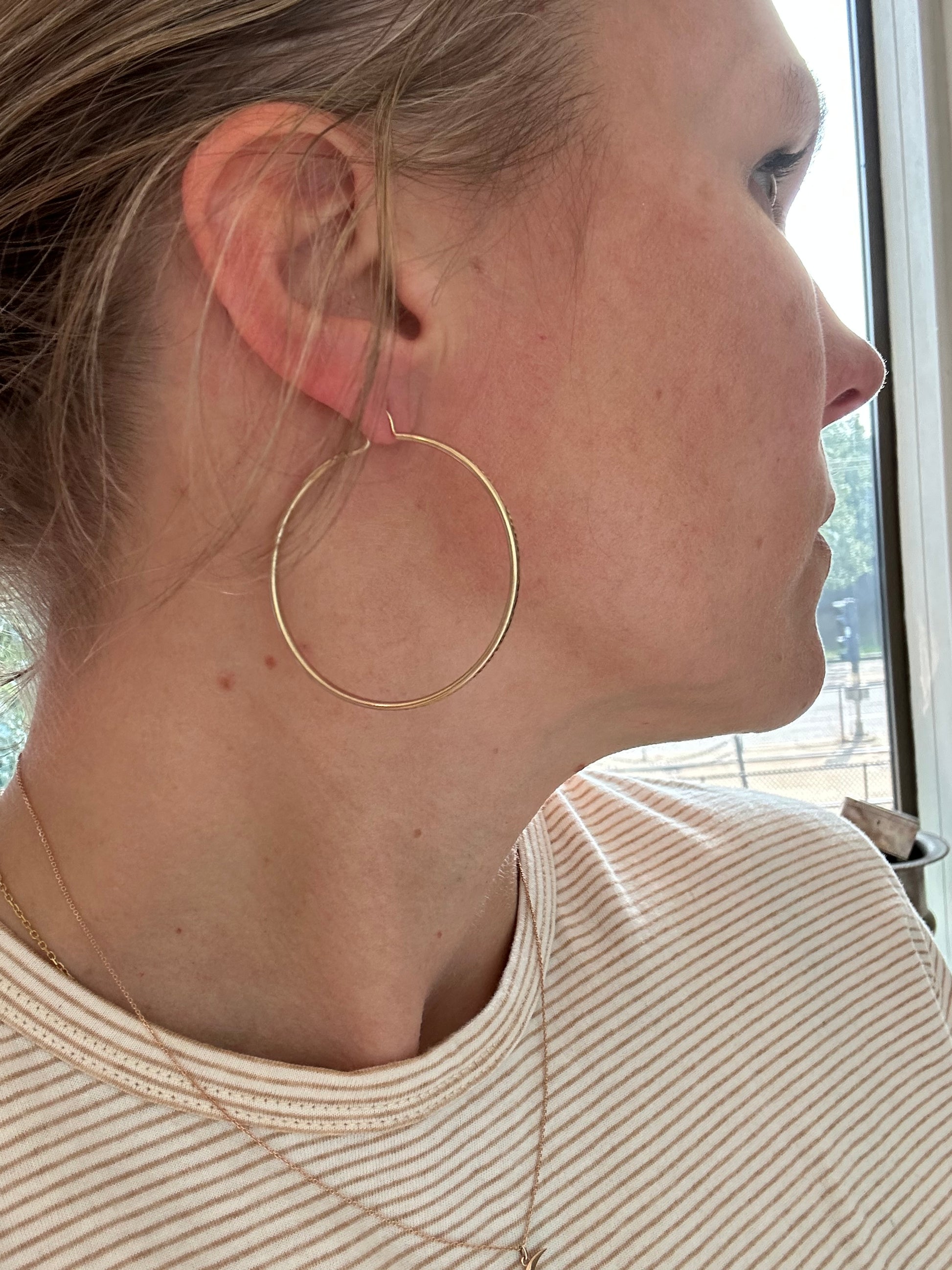 oversized etched hoops