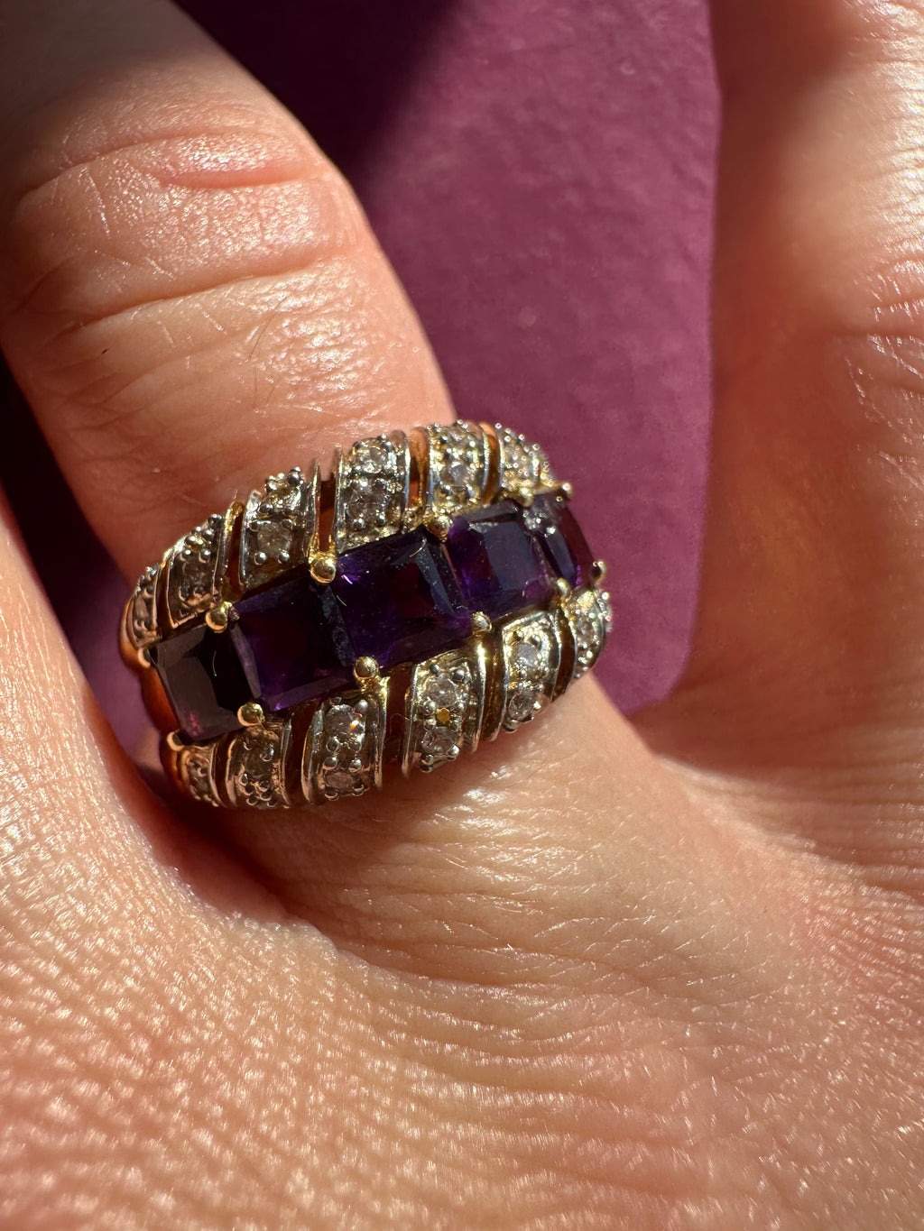 amethyst and diamond cocktail ring