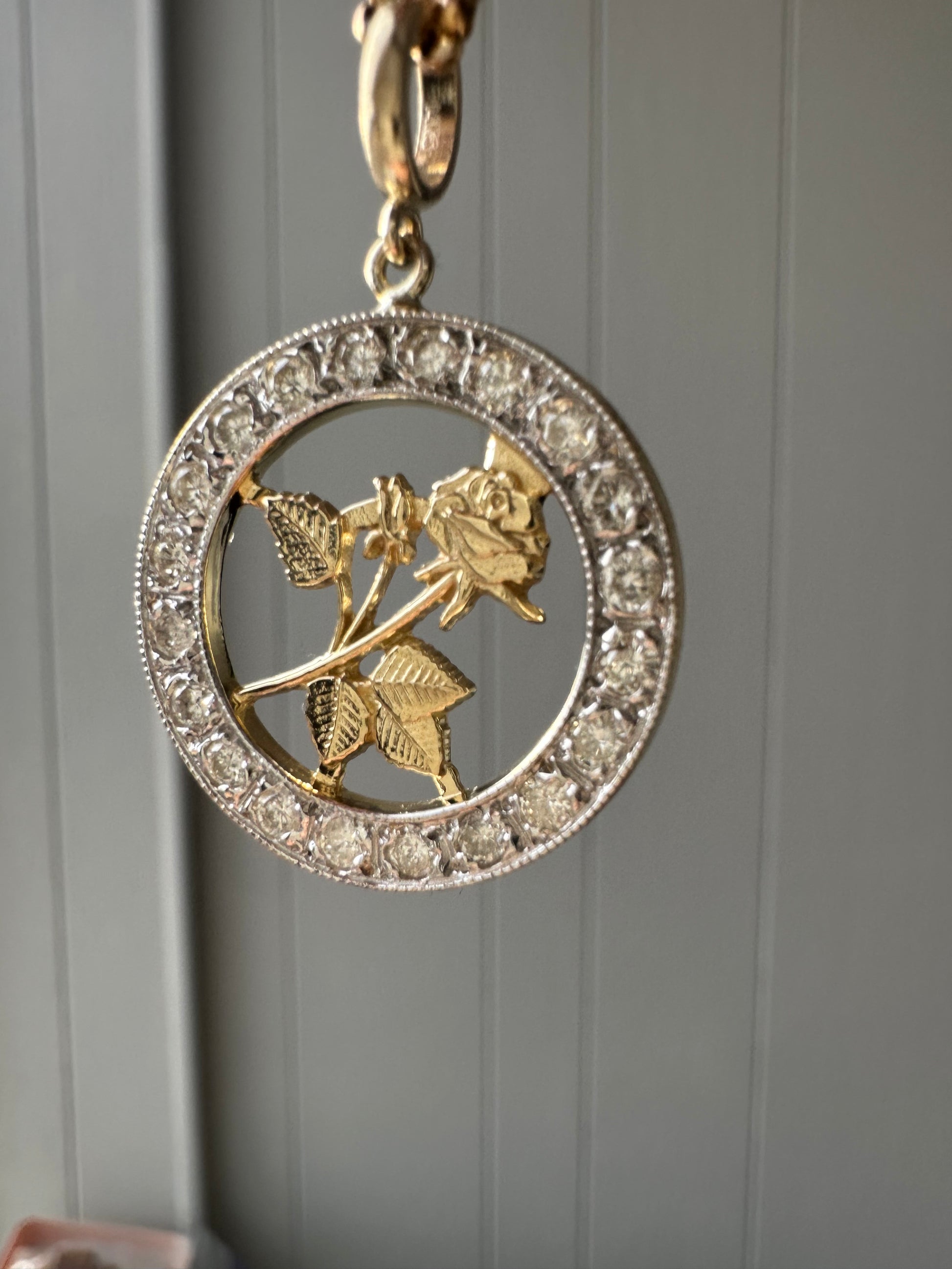 diamond rose pendant // pin conversion