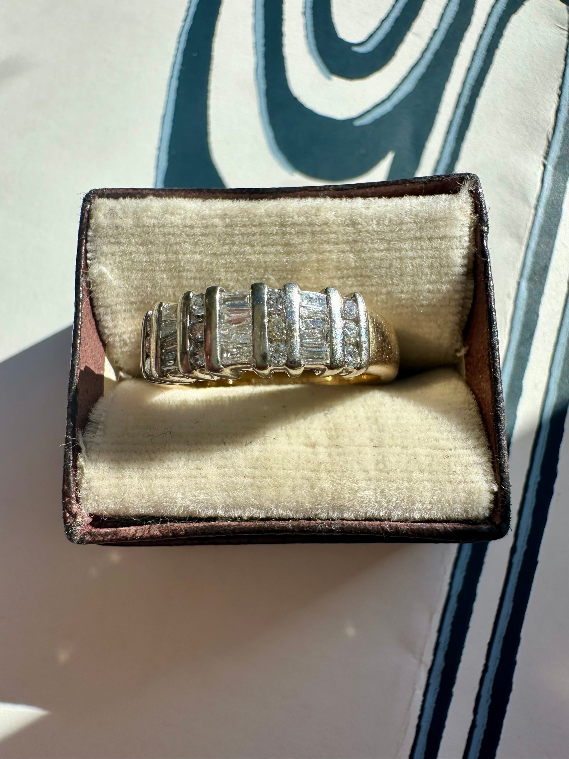 baguette and round diamond ring