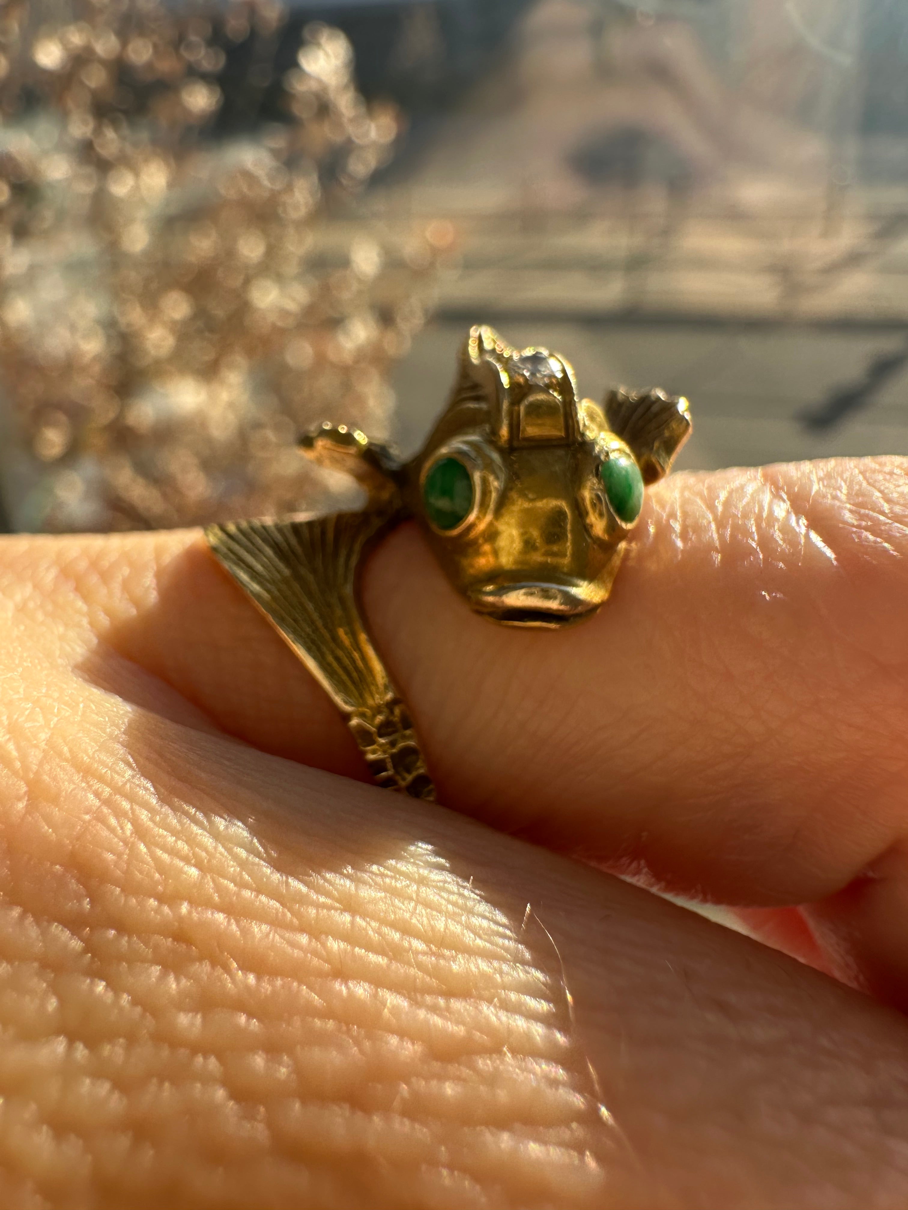antique lucky koi fish ring