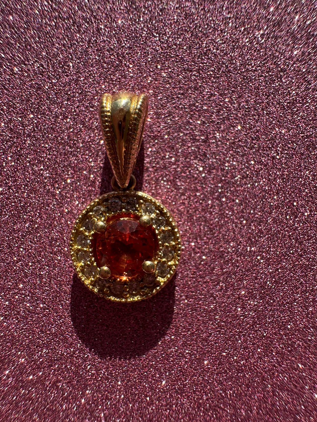 citrine and diamond pendant