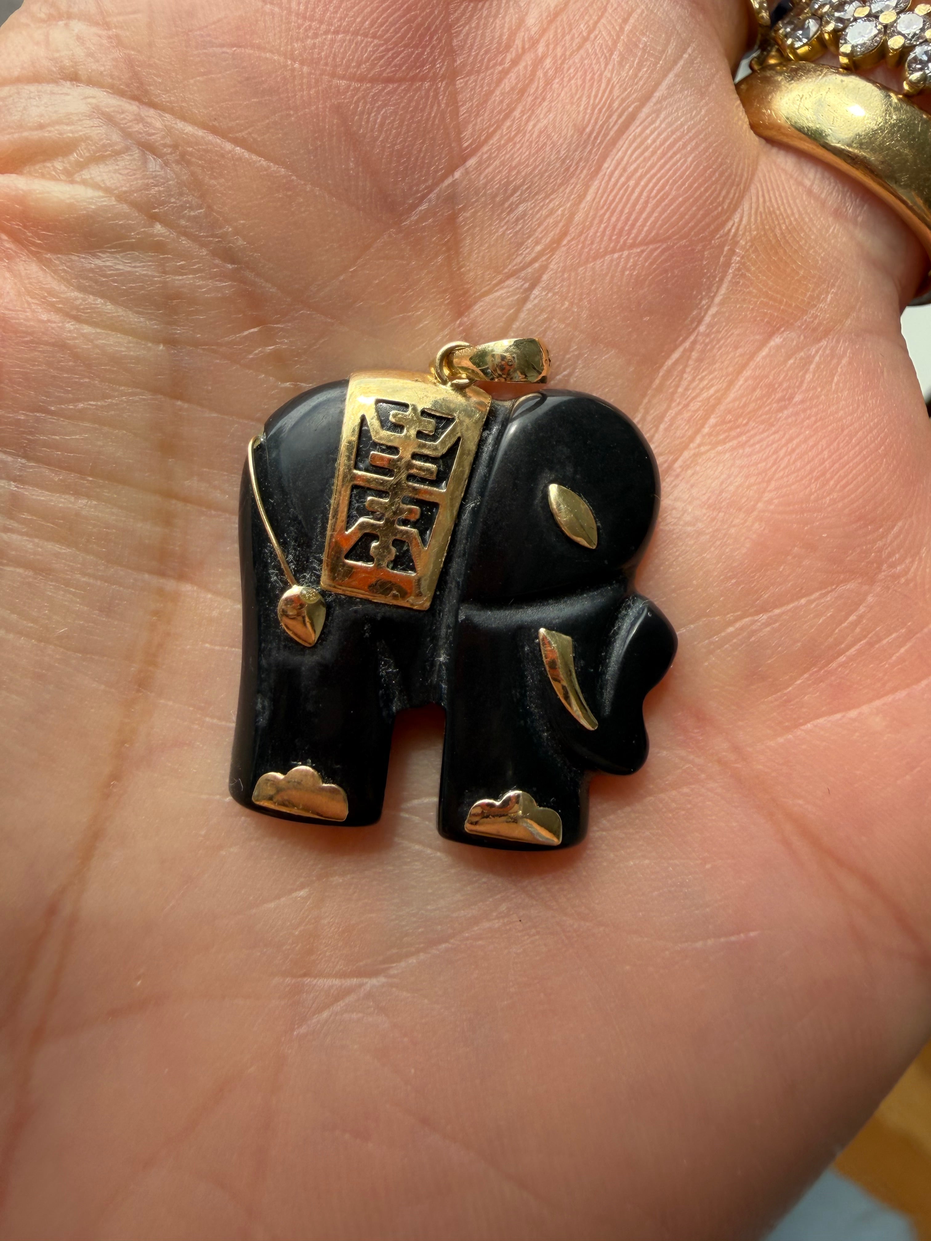 onyx and gold elephant