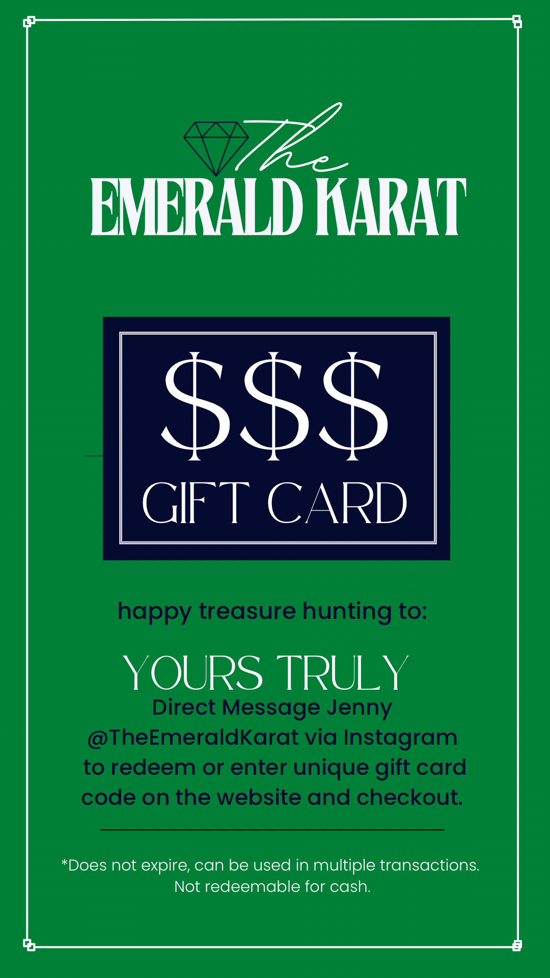 The Emerald Karat gift card