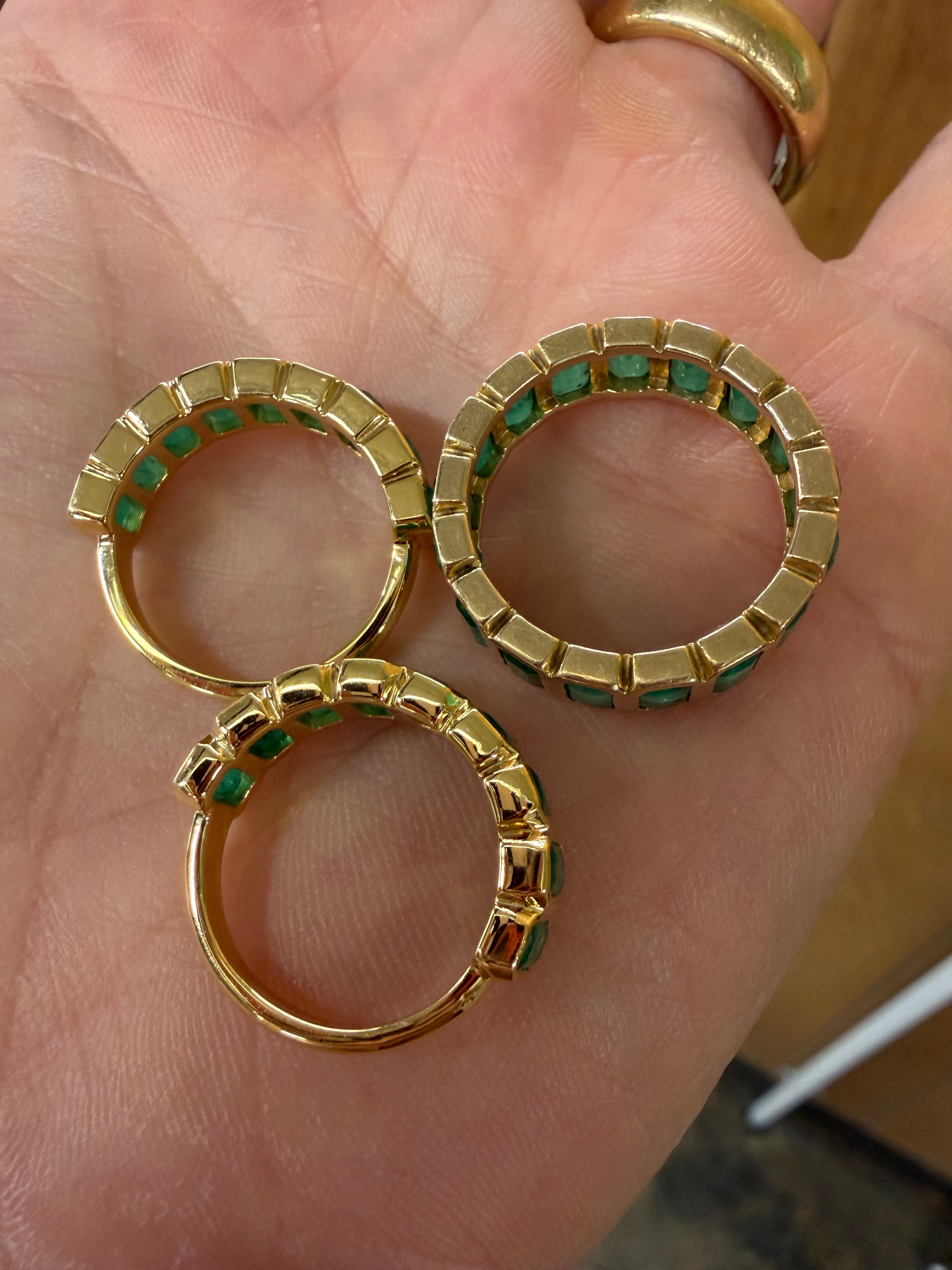 The Emerald Karat THE VERDE PURE HALF Eternity natural emerald band