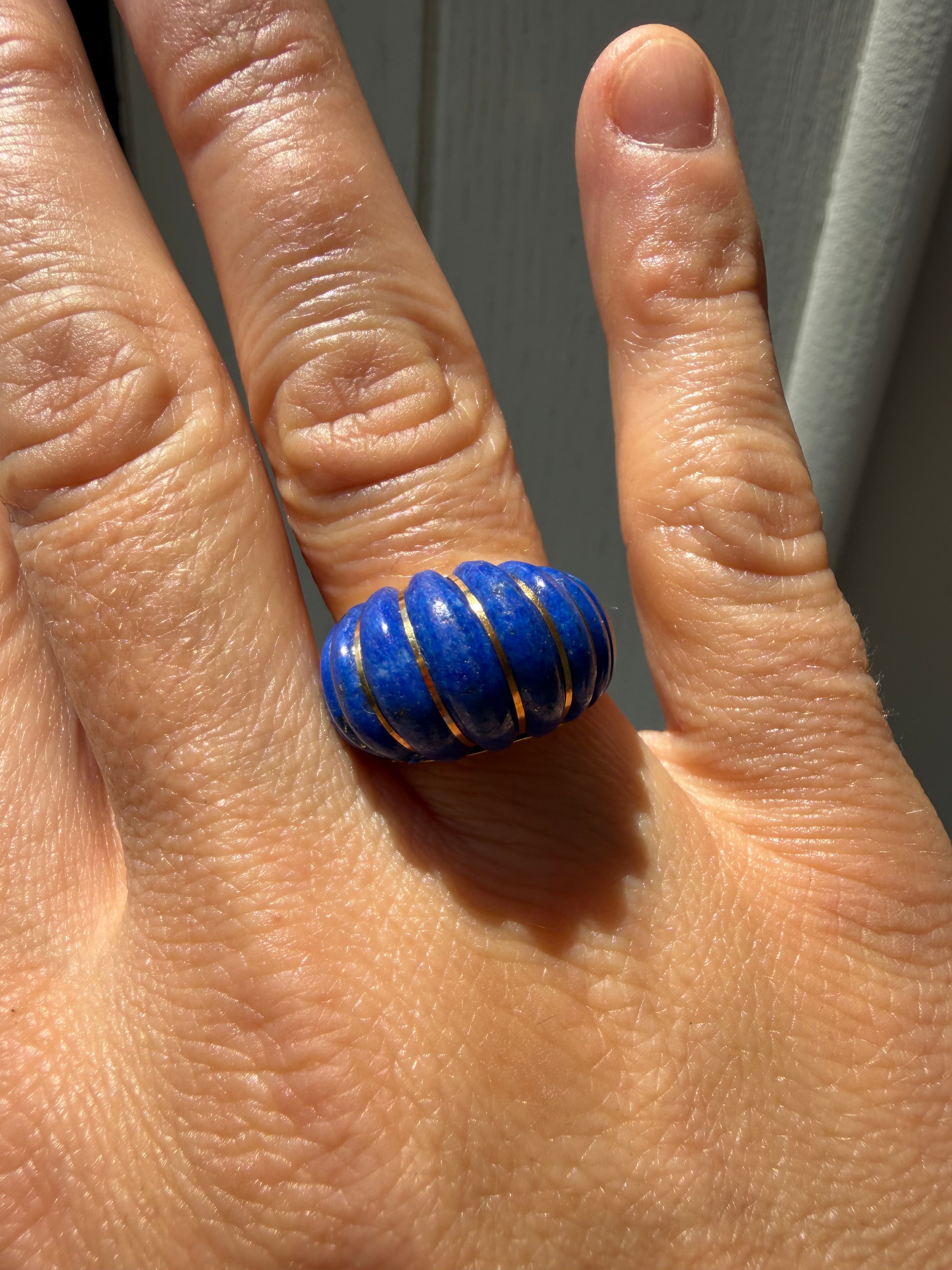 cocktail lapis dome ring