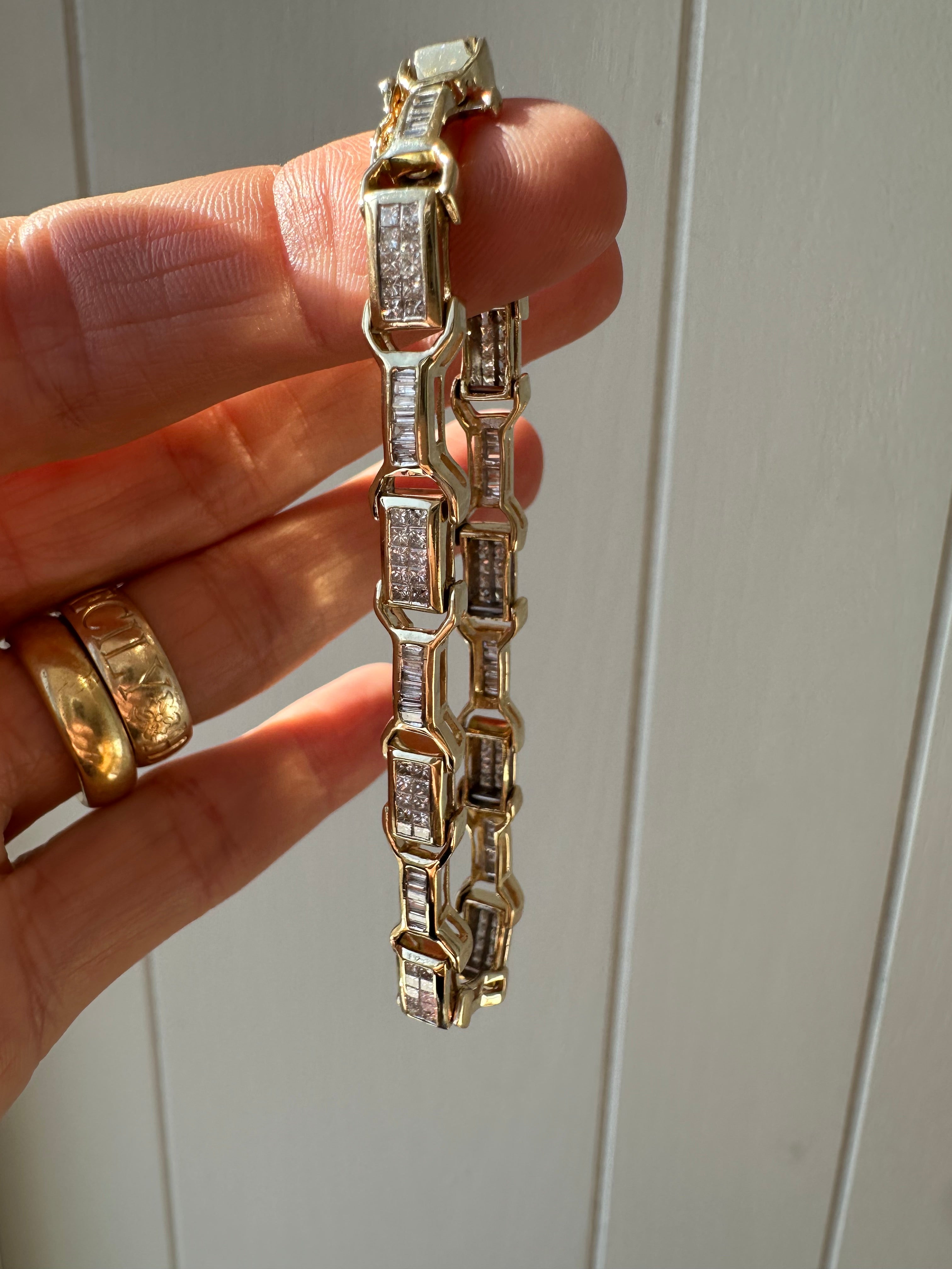 3.63carat natural diamond buckle link tennis bracelet