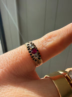antique ruby and single cut diamond ring