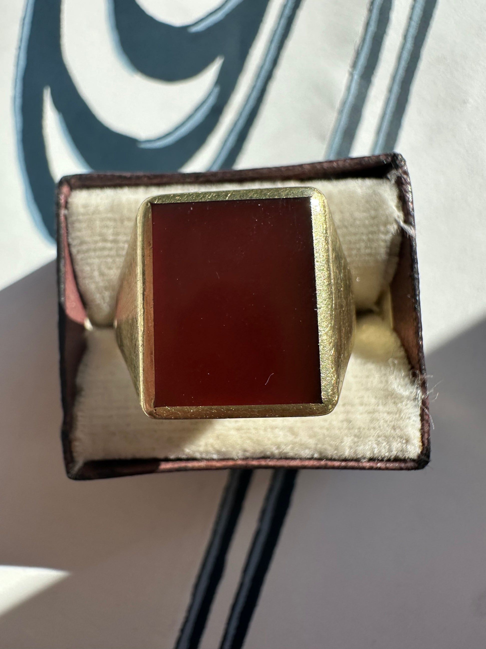 vintage carnelian signet style ring