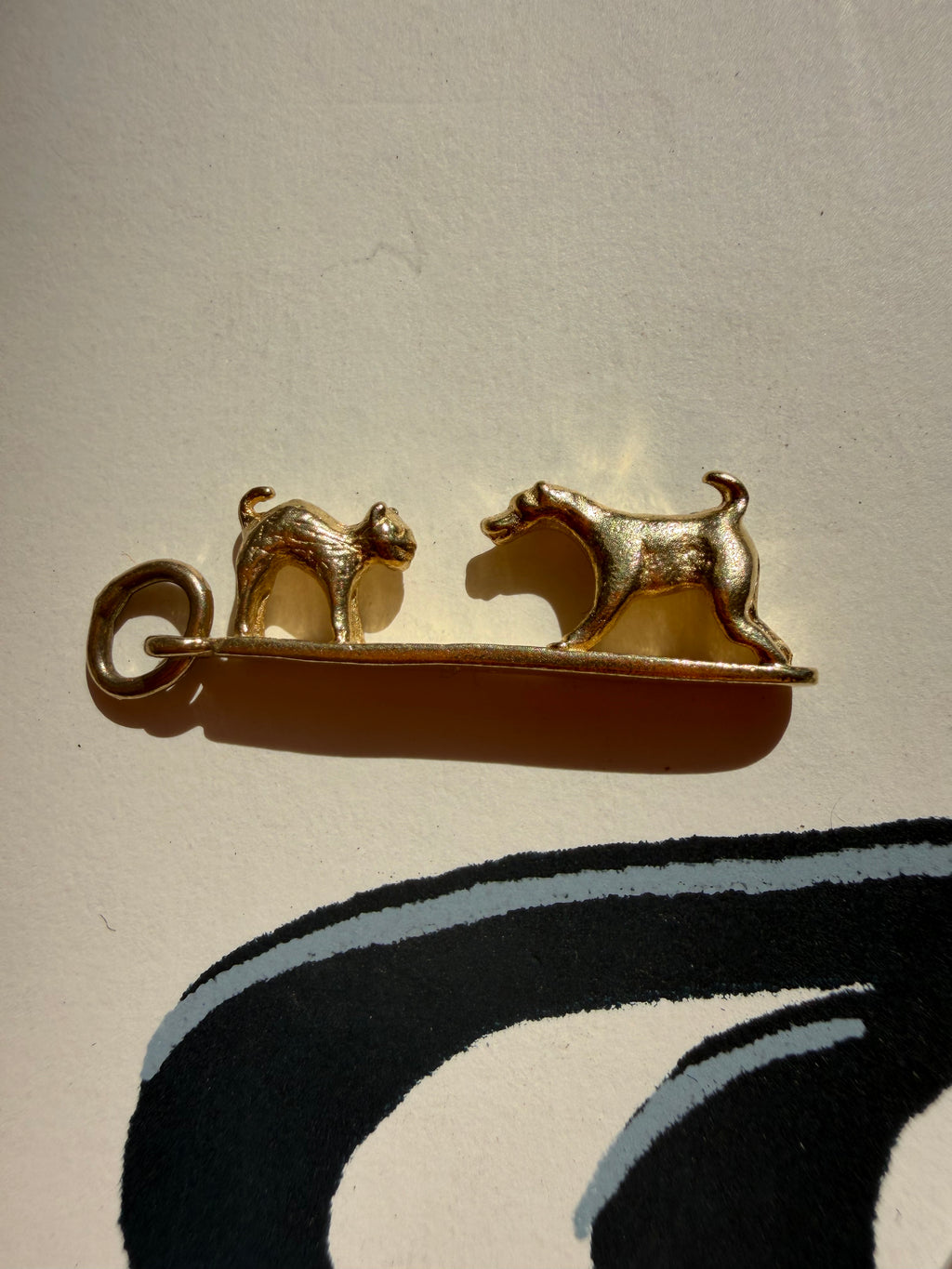 lion, dog + cat, pair of geese