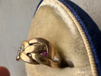 love knot with diamond and rubies