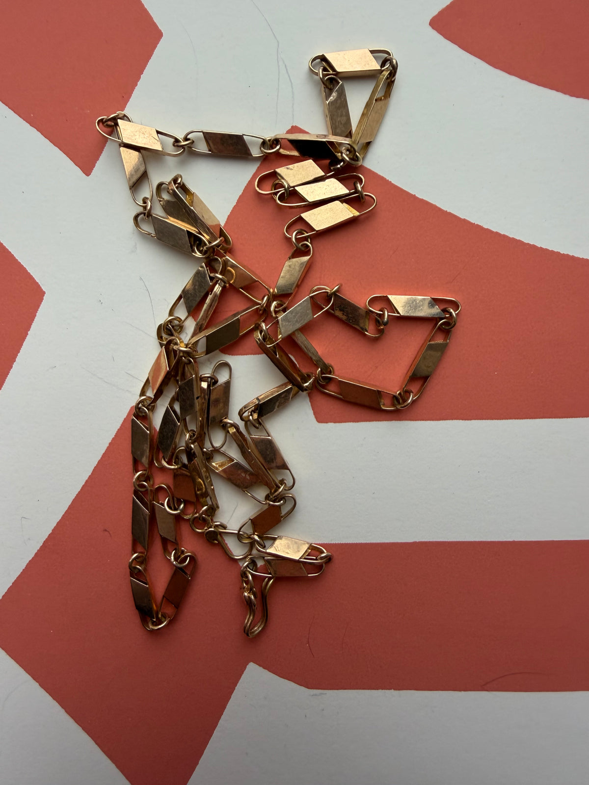 unique 18k open tab chain 24" long