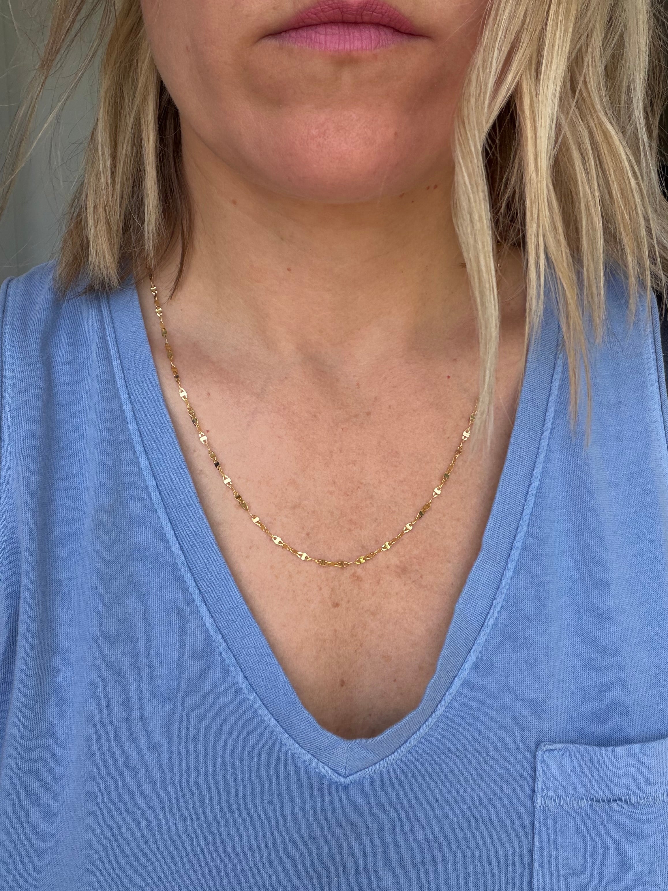 sparkly anchor link chain 22.25"