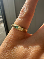 east west marquise emerald in 18k gold