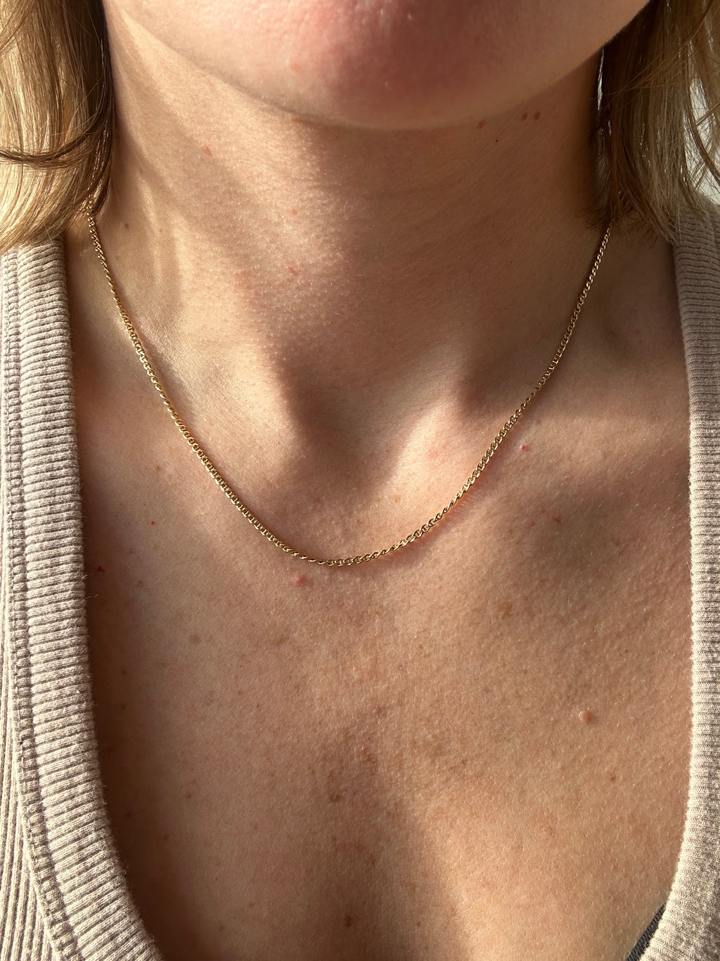 18k gold mini anchor link chain
