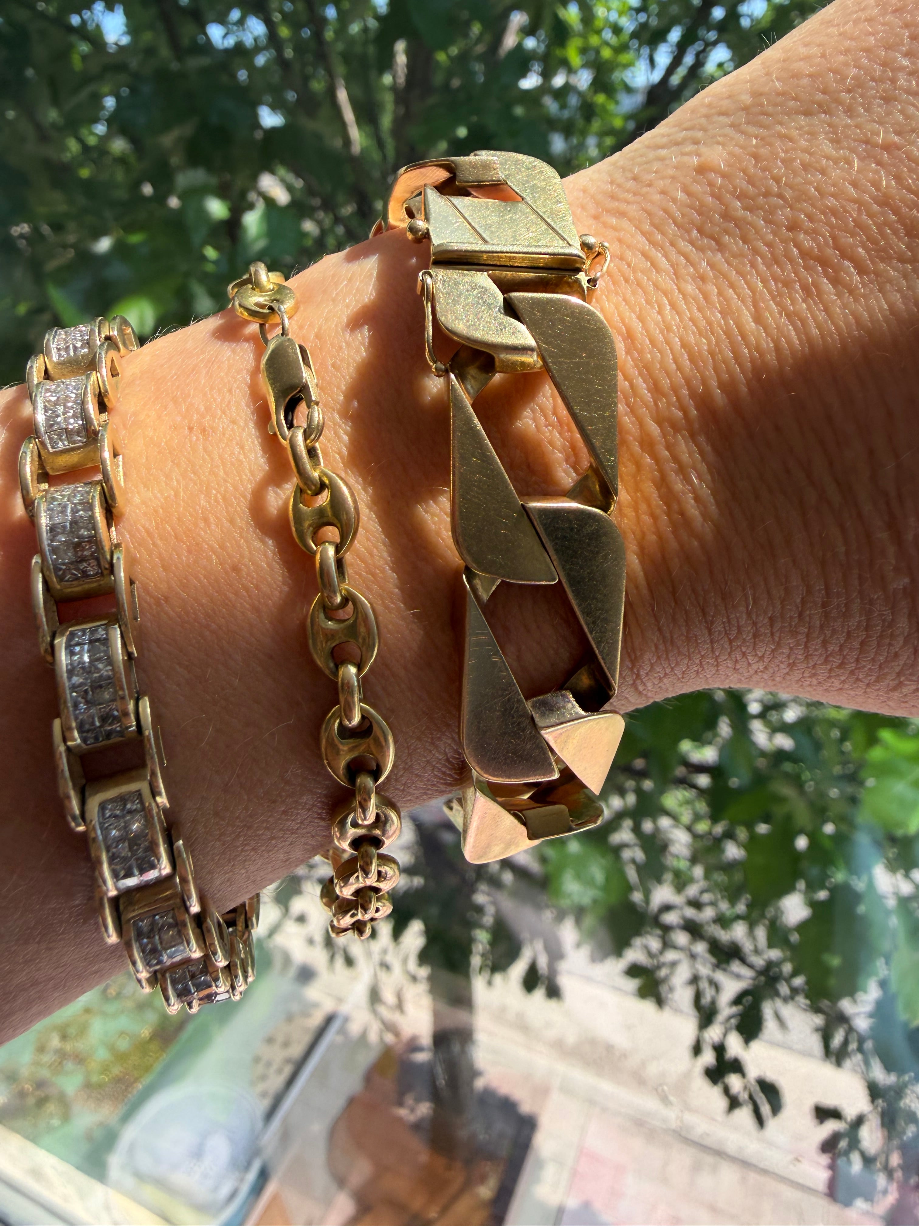 chunky square curb bracelet