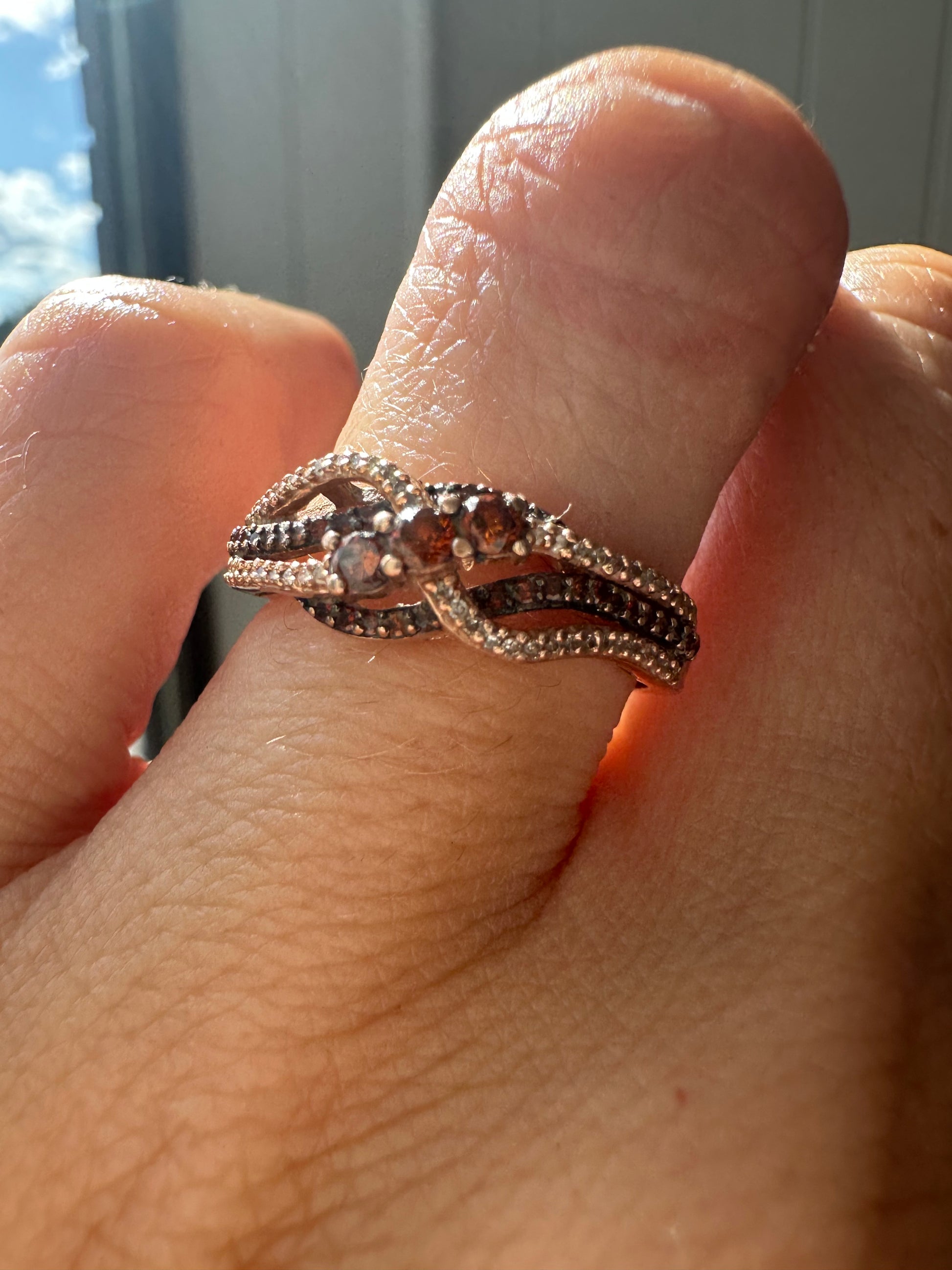 orange and brown diamonds in rose gold