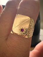 chunky 18k signet with ruby