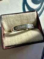 squared off white gold princess cut diamond band
