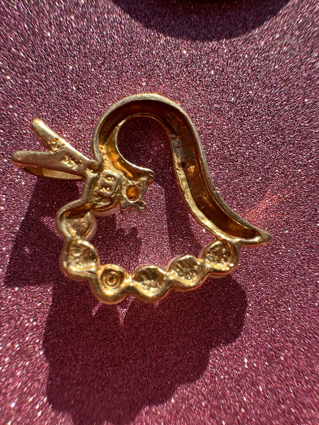 pearl and gold heart pendant