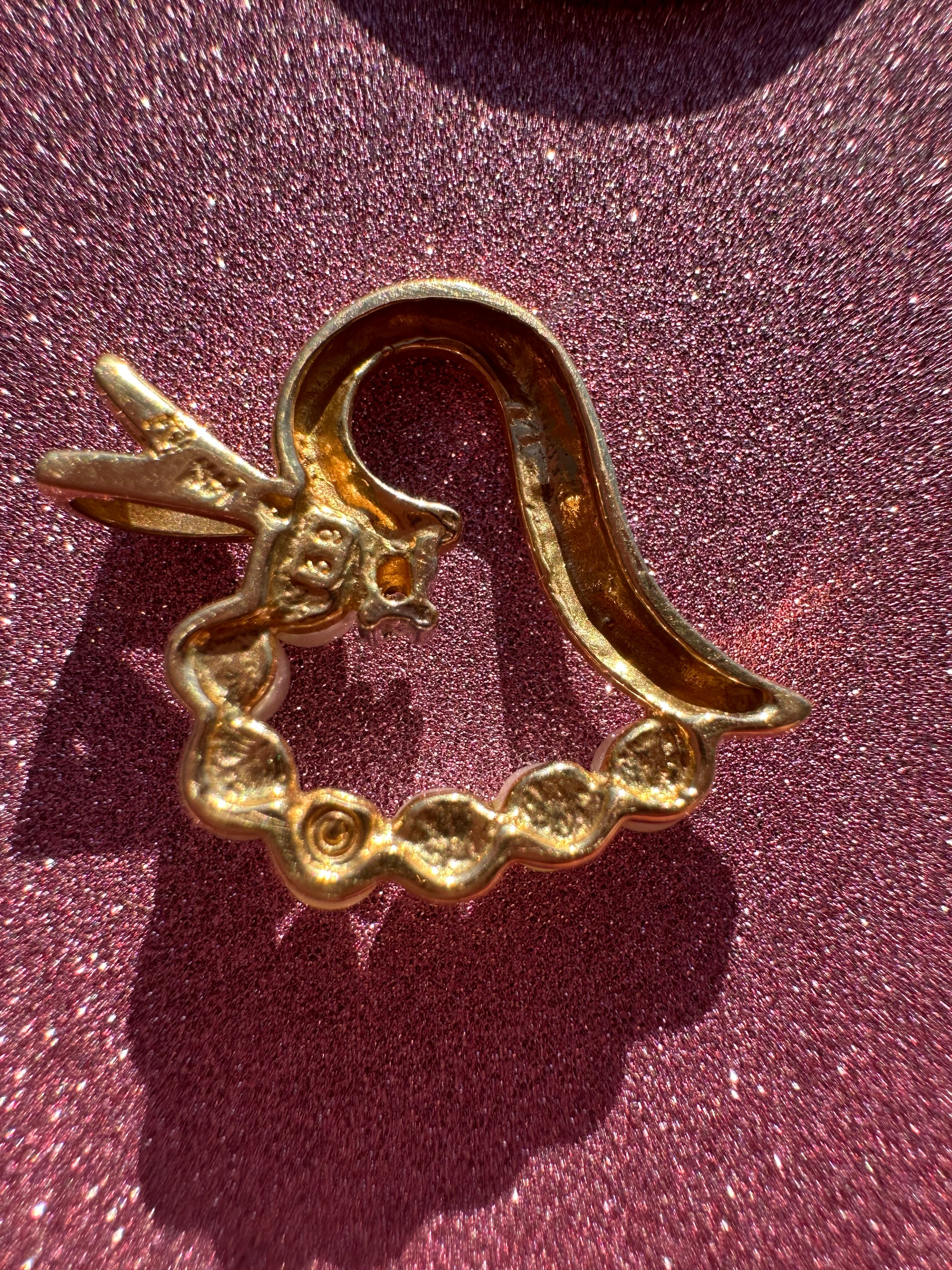 pearl and gold heart pendant