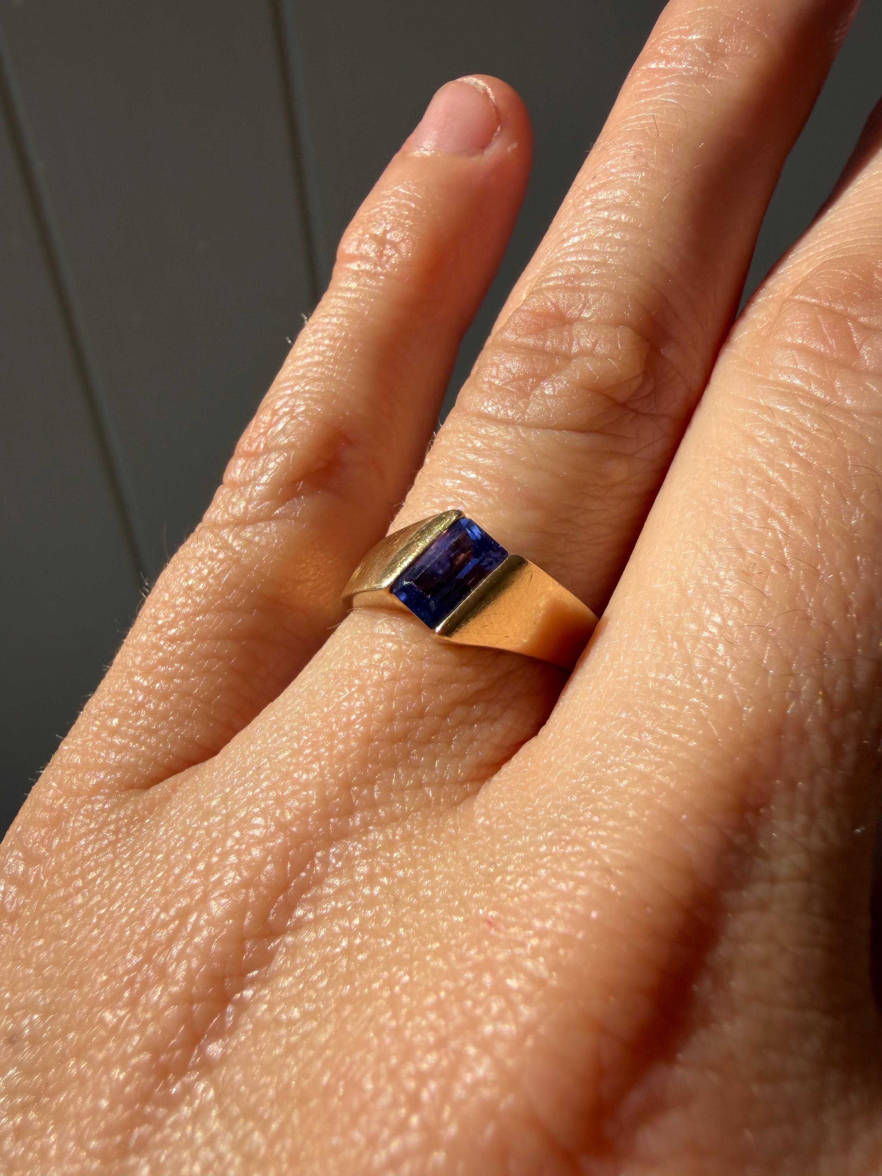 angled tanzanite ring