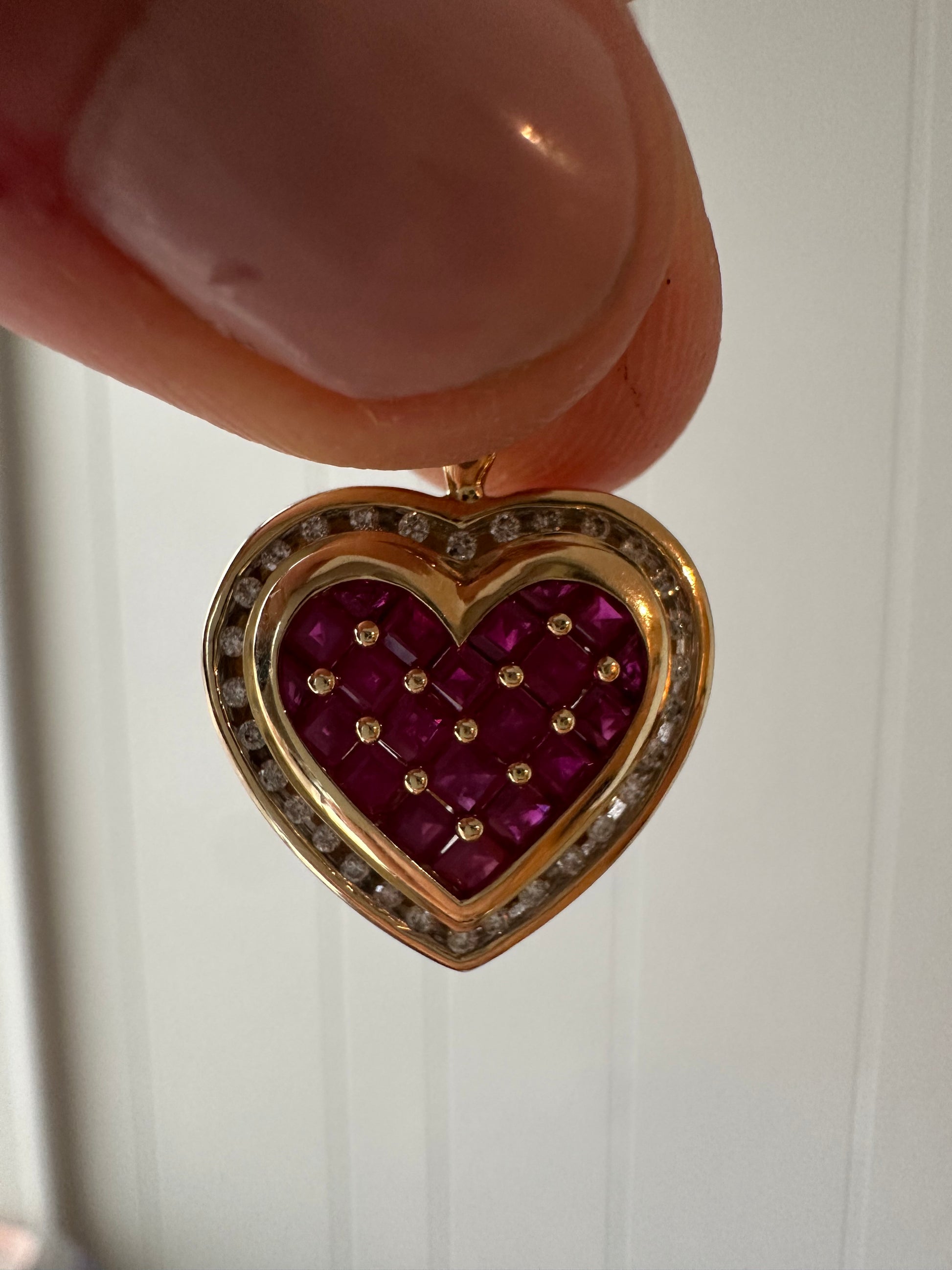 ruby and diamond heart