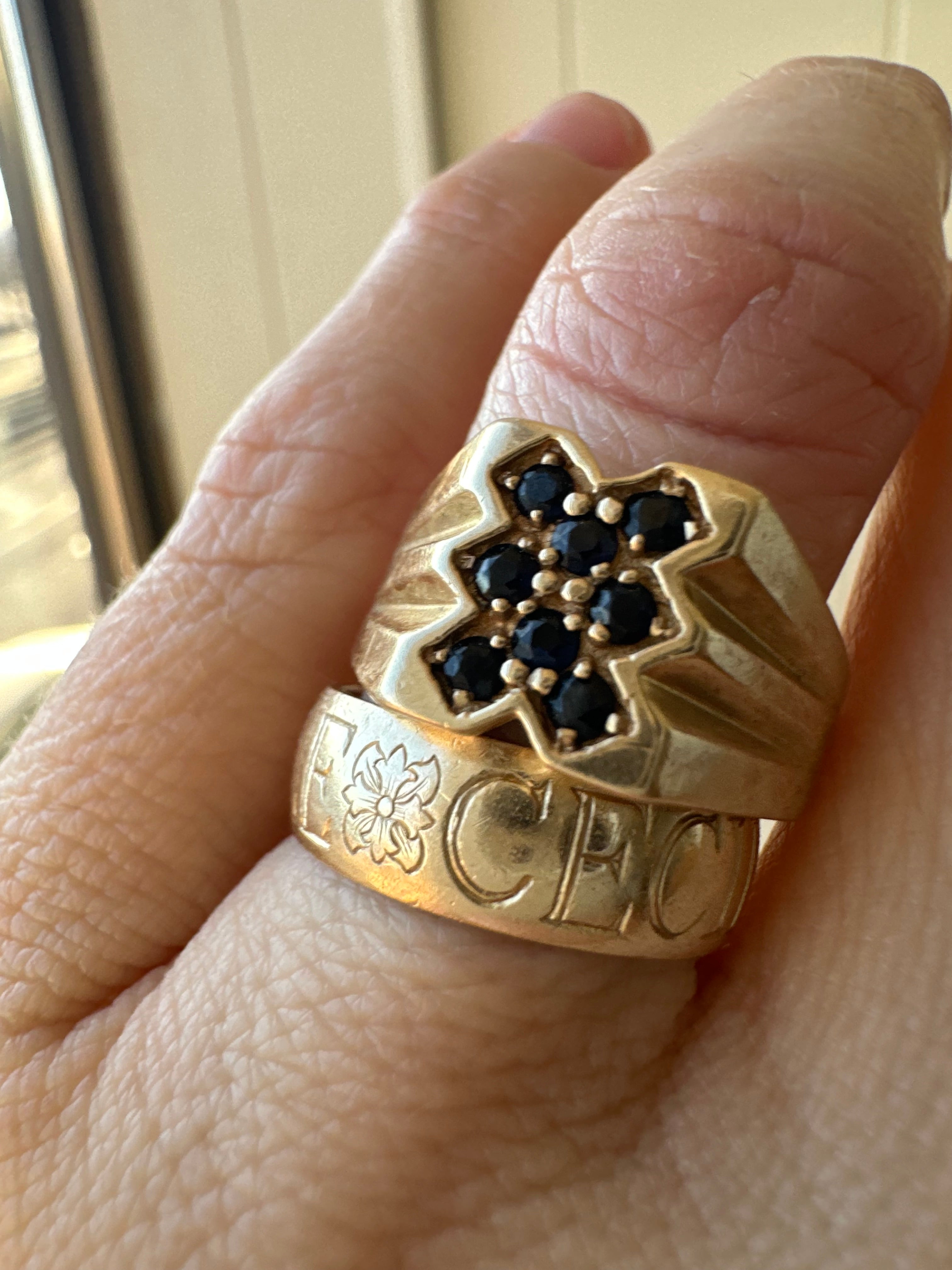sapphire signet style ring