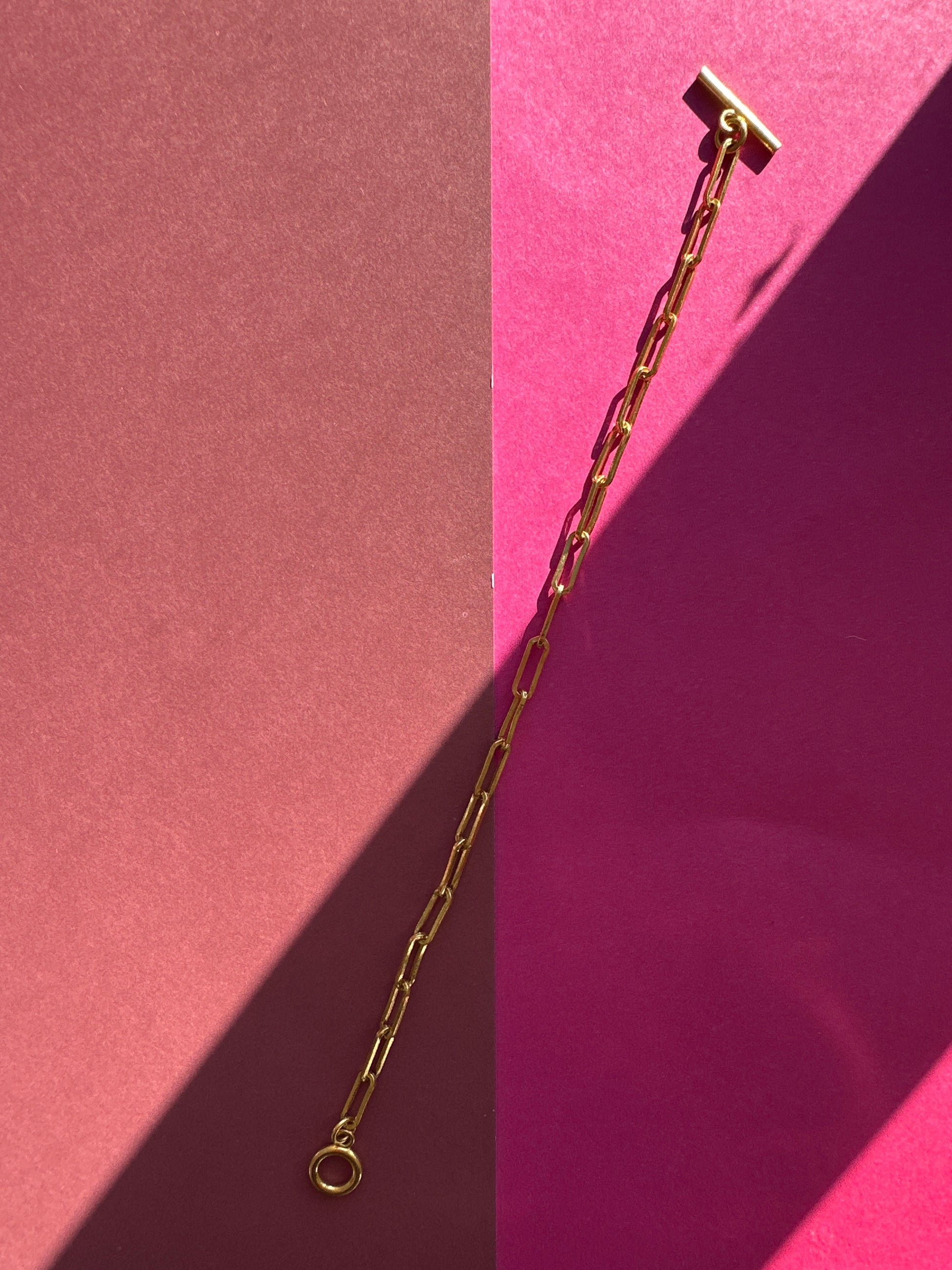 24k pure solid paperclip bracelet