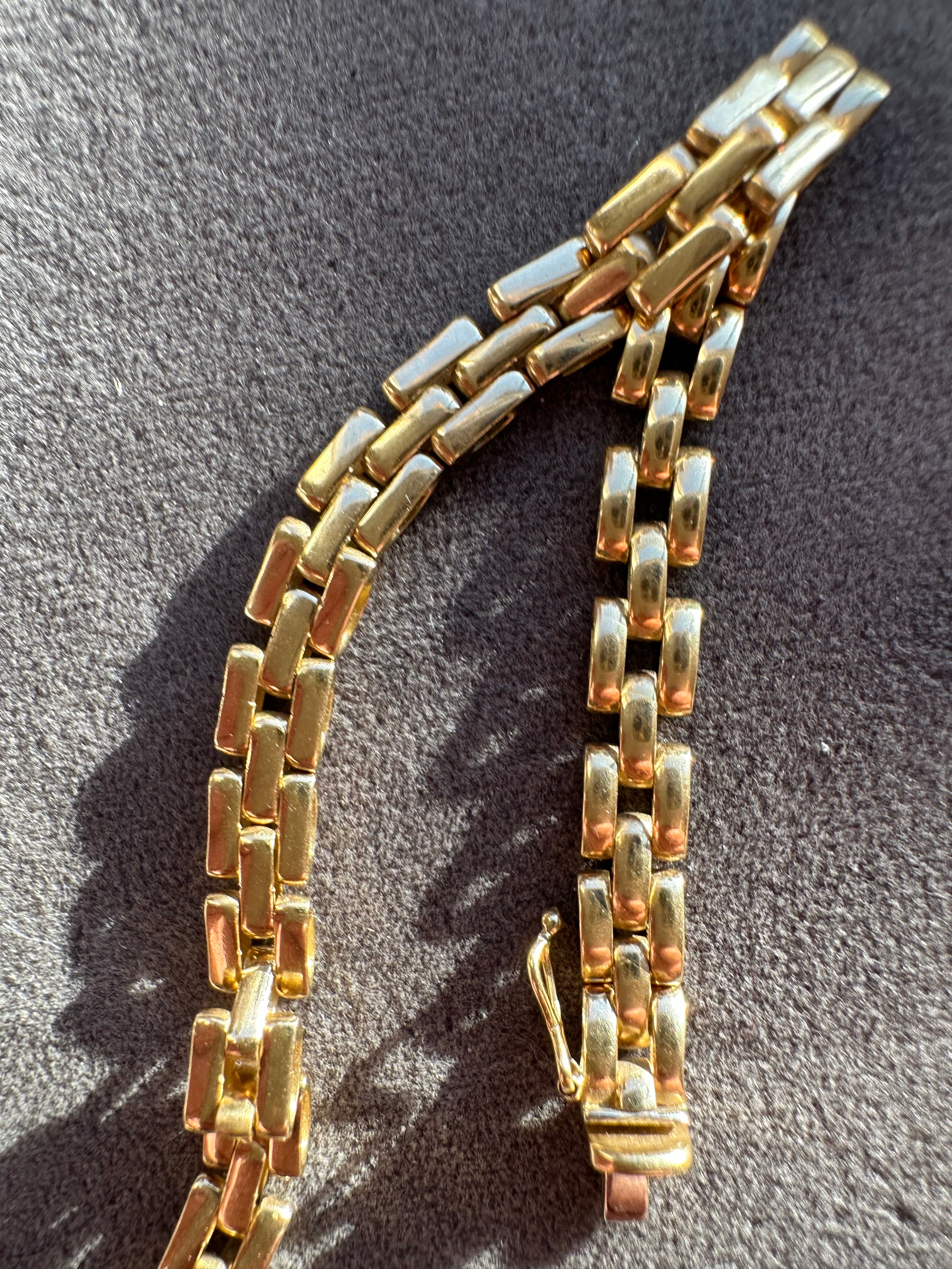 18k panther link bracelet
