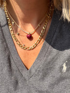 enamel hearts with 18k gold bail
