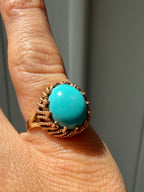 robins egg blue turquoise in ropy textured basket