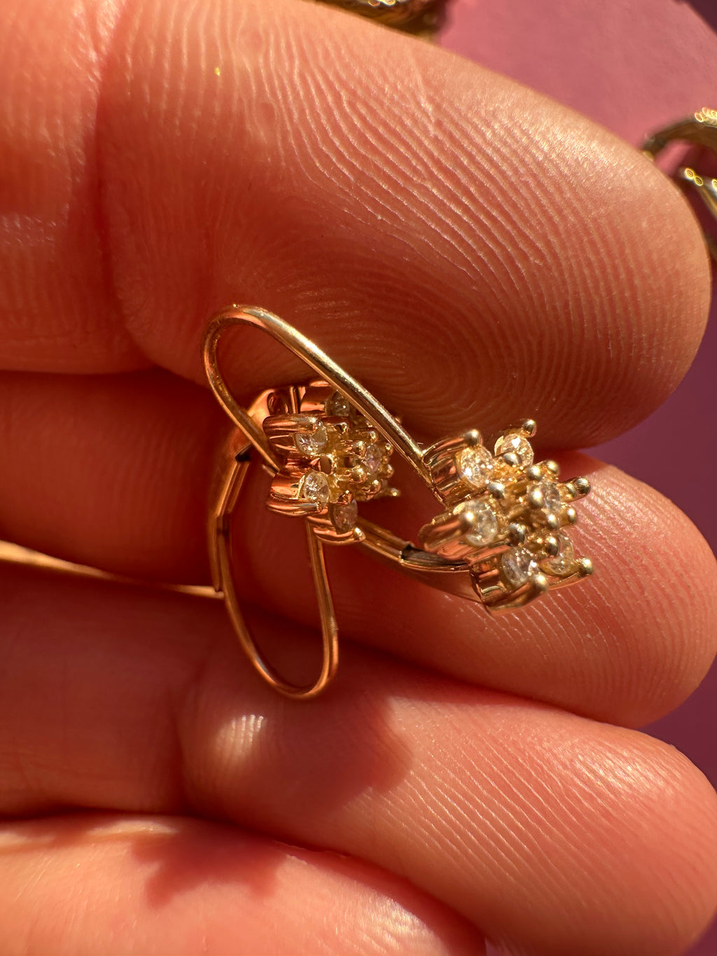 diamond star leverback earrings