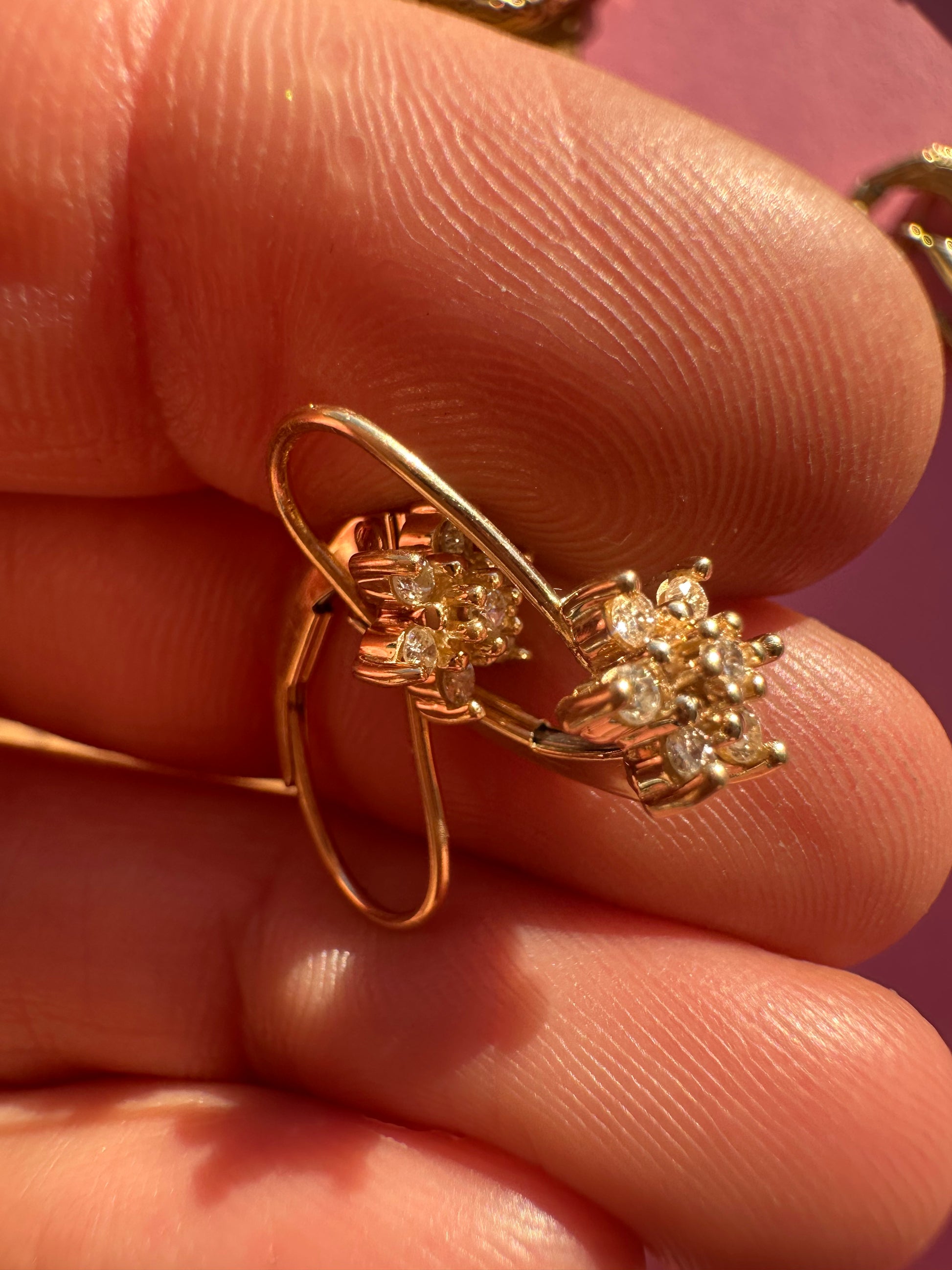 diamond star leverback earrings