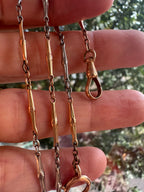 15  5/8" two tone rosy and white watch chain