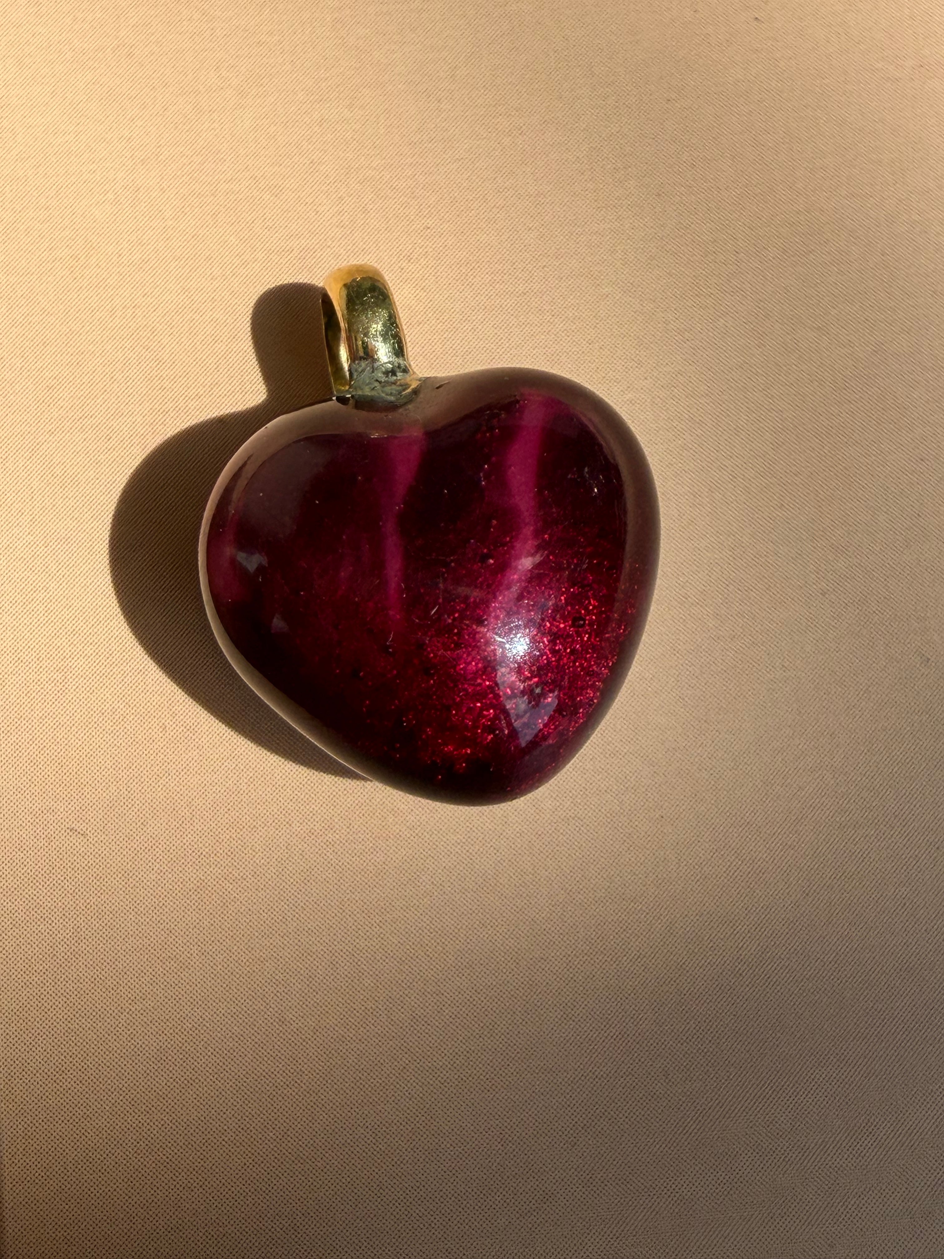 enamel hearts with 18k gold bail