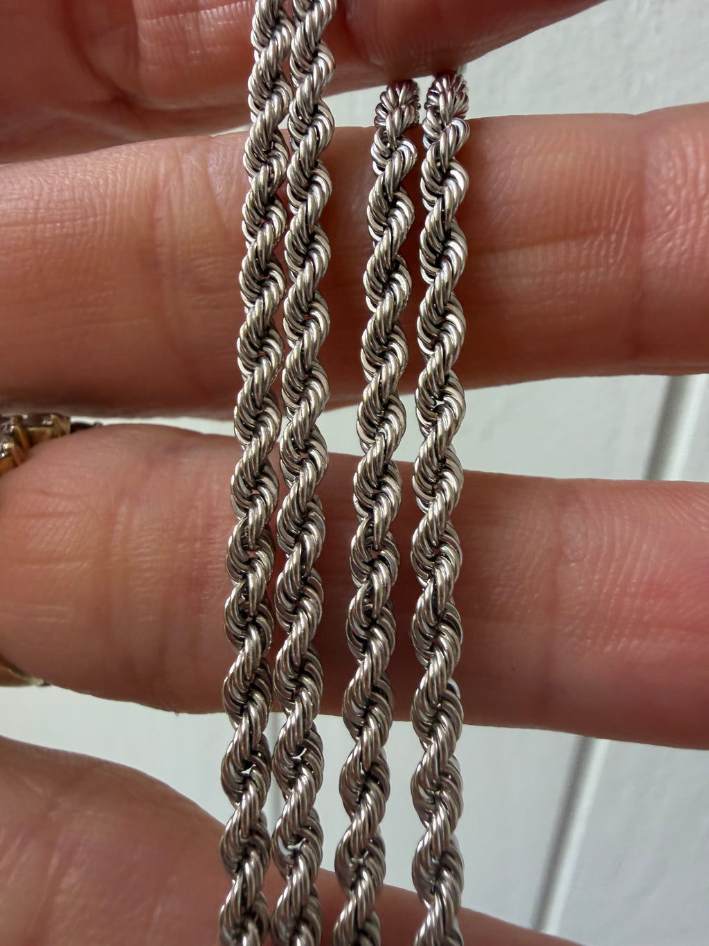 20.5" white gold rope chain