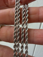 20.5" white gold rope chain