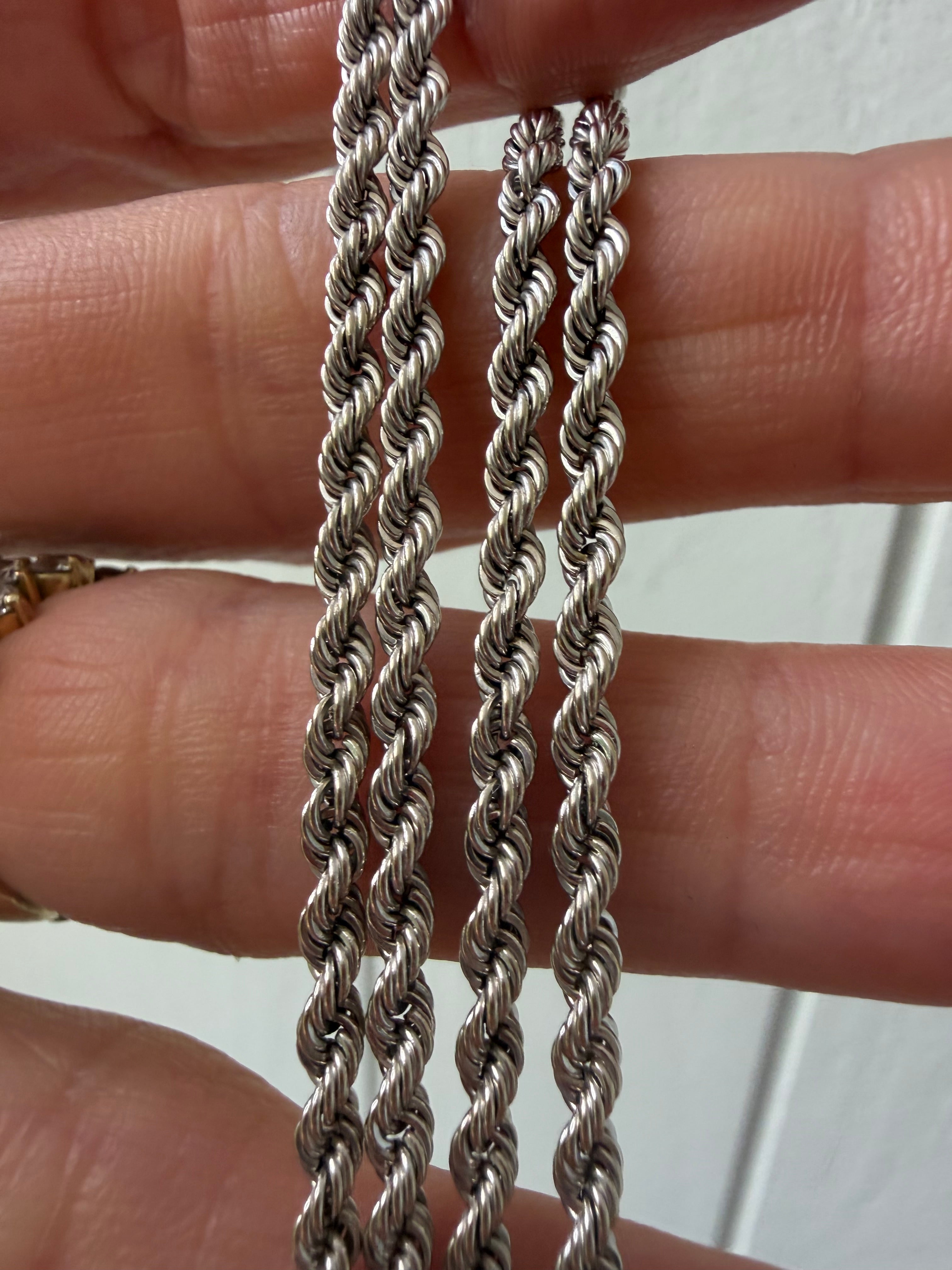 20.5" white gold rope chain
