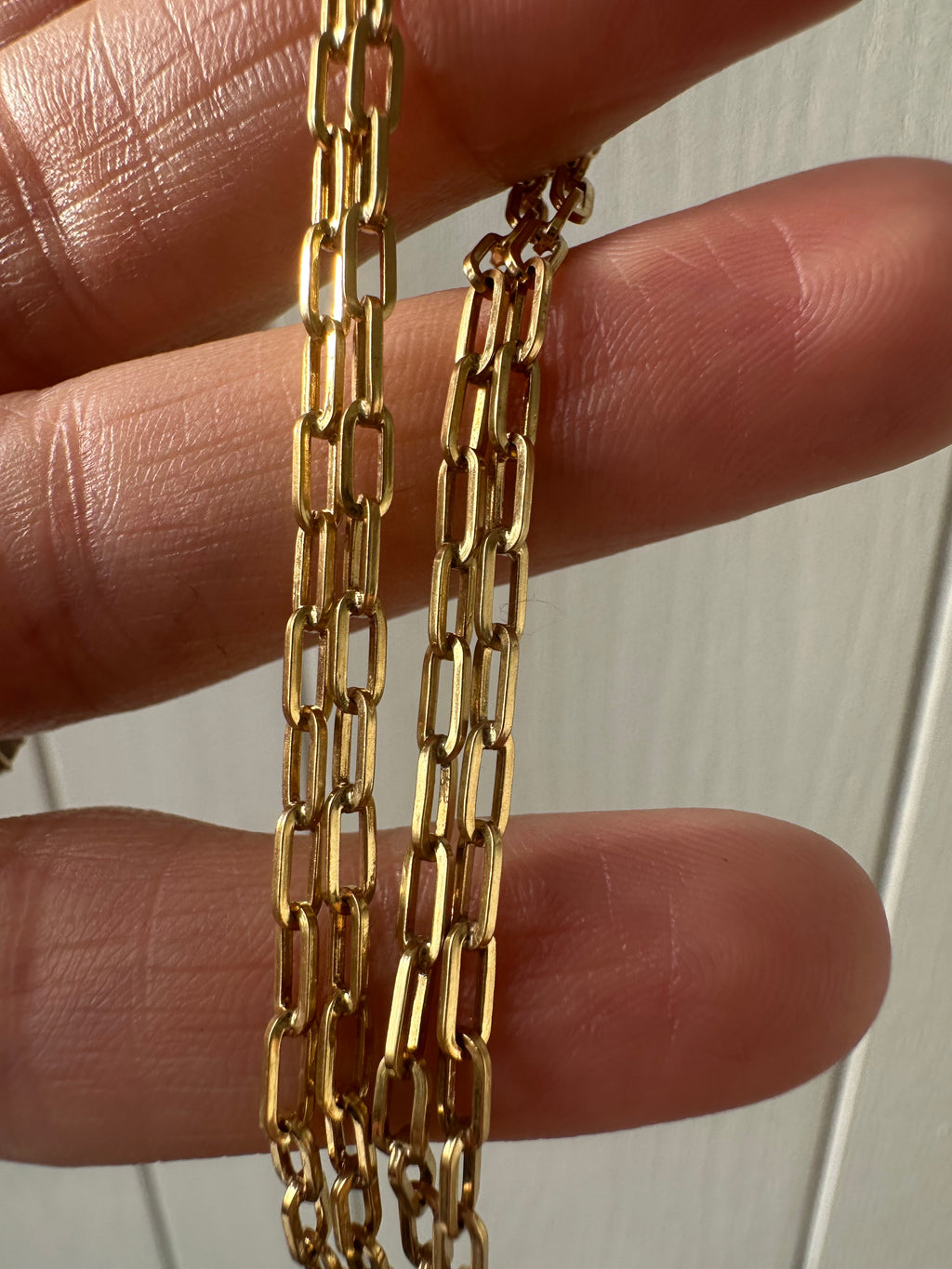 18k gold 18.5” paperclip chain