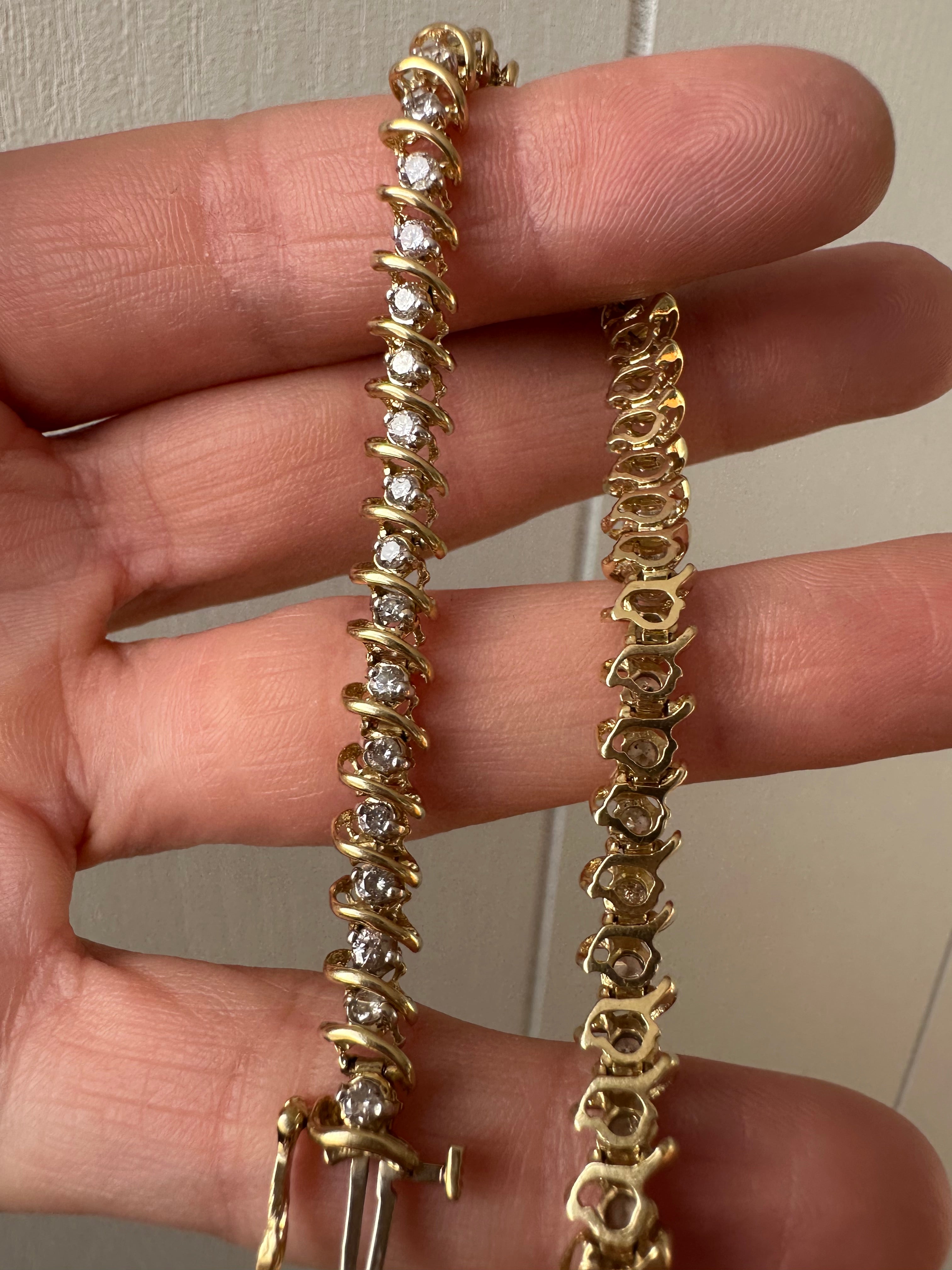s link 2.52carats natural diamond tennis bracelet