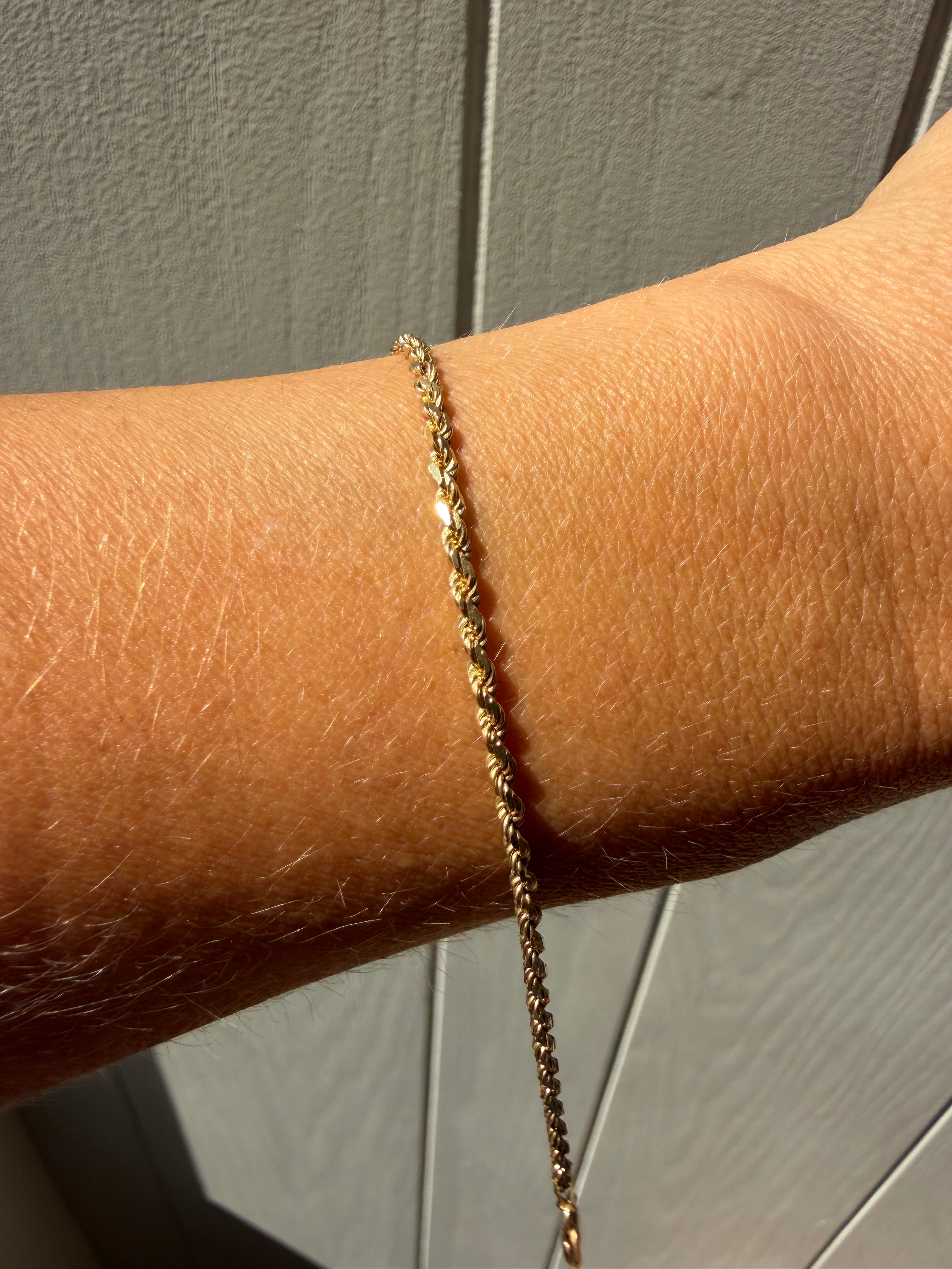 diamond cut rope bracelet