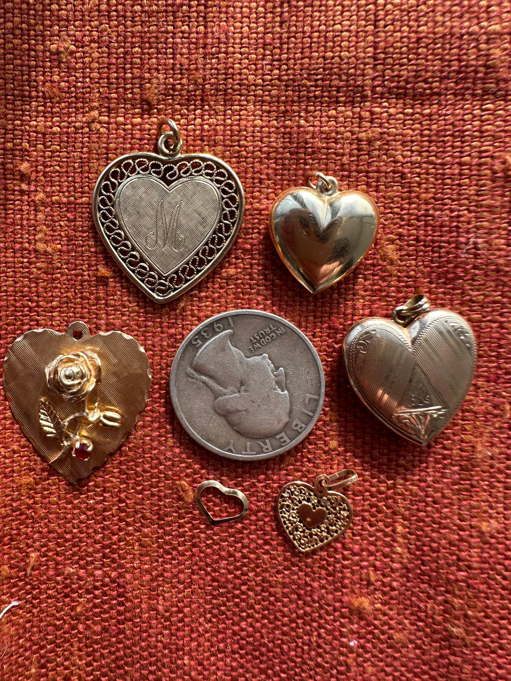 plethora of vintage gold charms