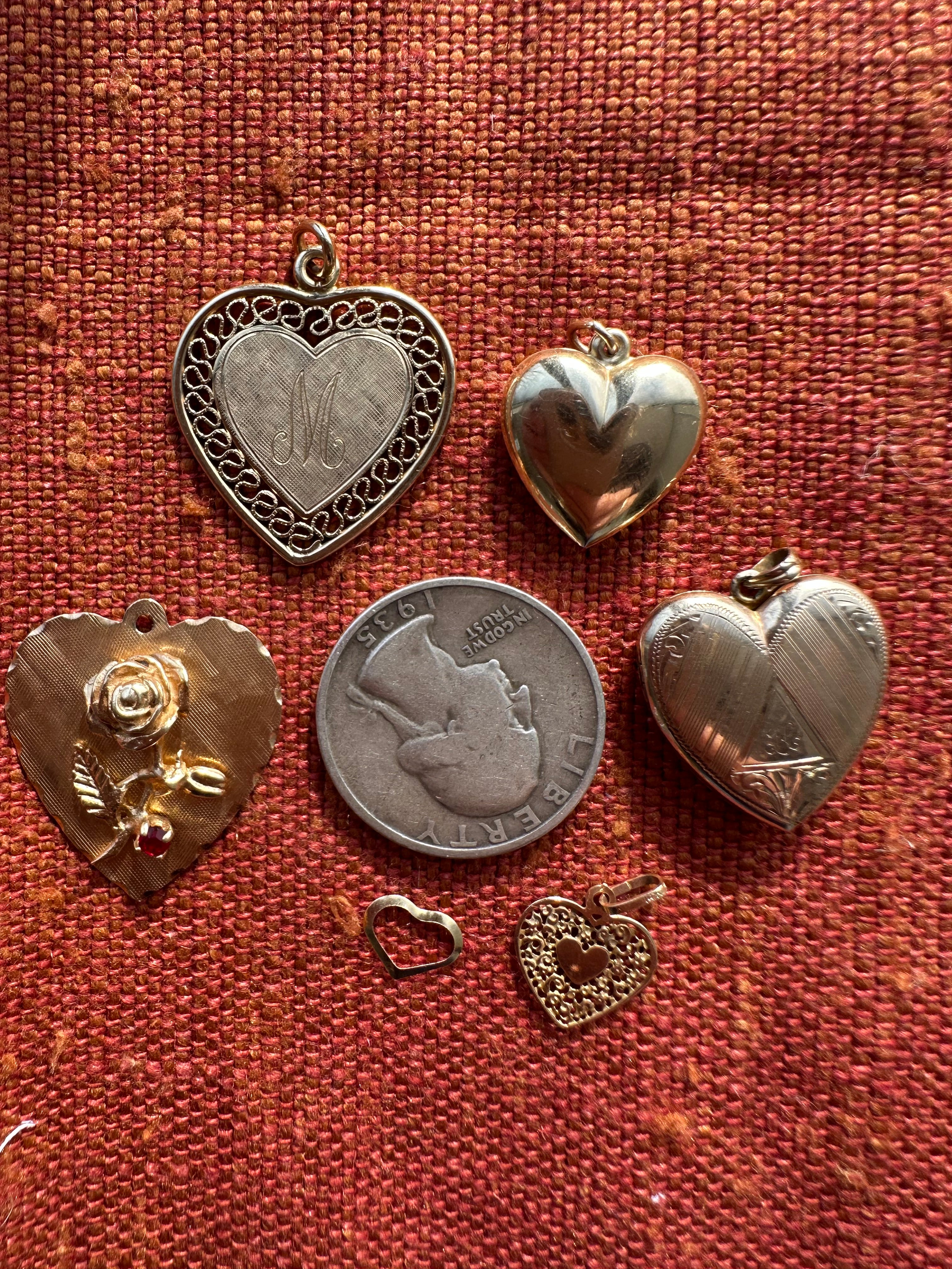 plethora of vintage gold charms