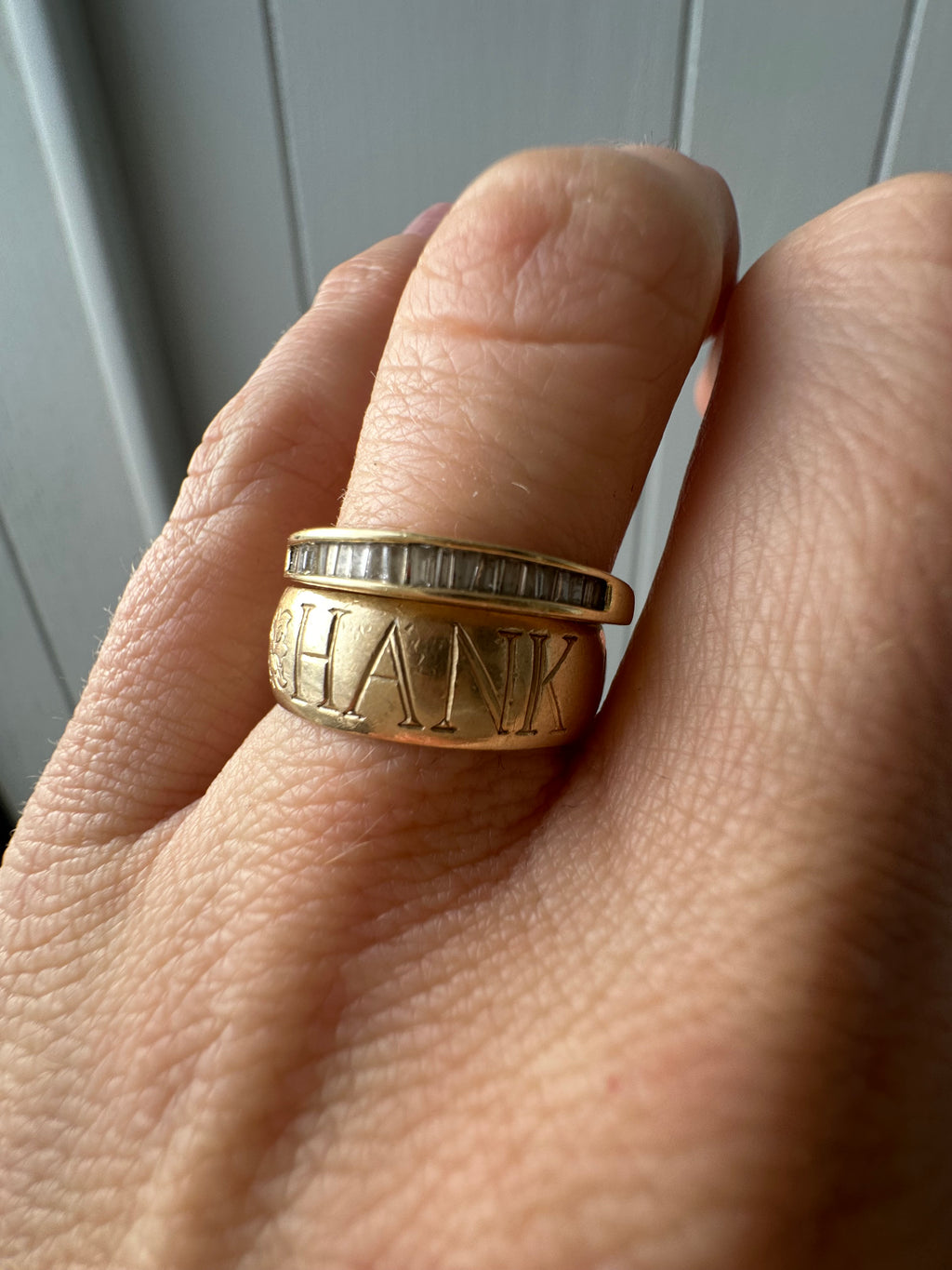 baguette diamond stacking band