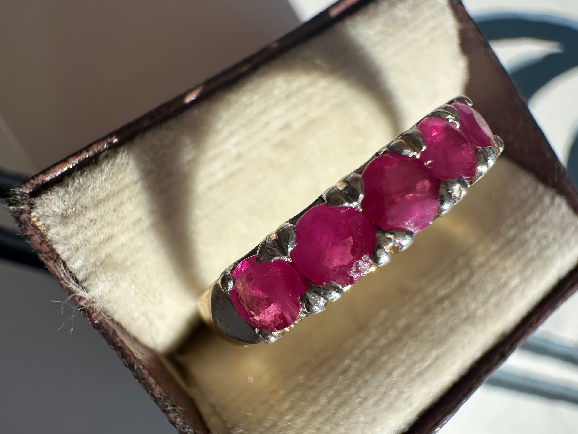 ruby band set in 18k yellow gold