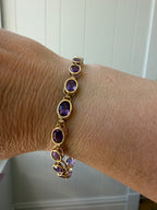 bezel set amethyst bracelet