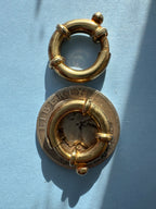 solid 18k gold bolt clasps